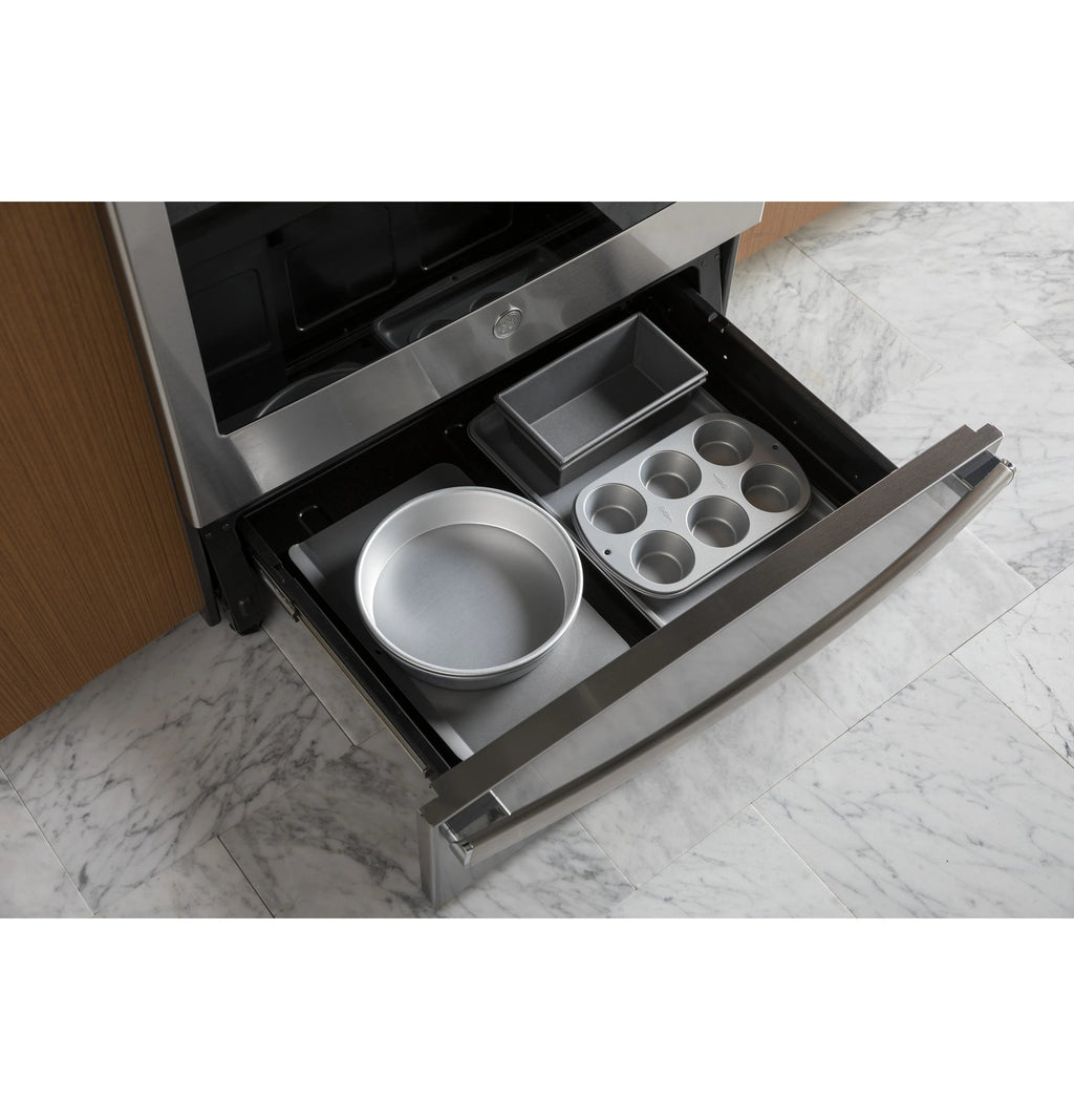 Profile 30-In 5 Burners 5.3-Cu Ft , Air Fry Convection Oven Slide-In Single Induction Ran ( Finrprint Resistant Stainless Steel )
