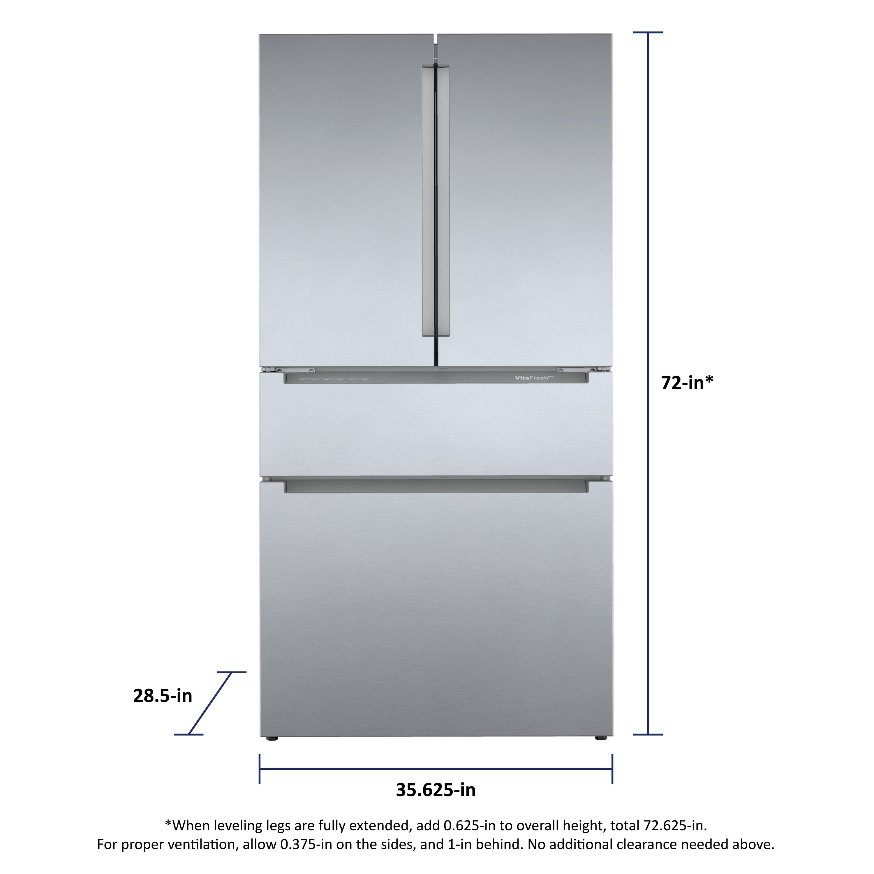 Counter-Depth 800 Series 21-Cu Ft 36-In Wide French Door Refrigerator with Ice Maker ( Stainless Steel ) ENERGY STAR Certified