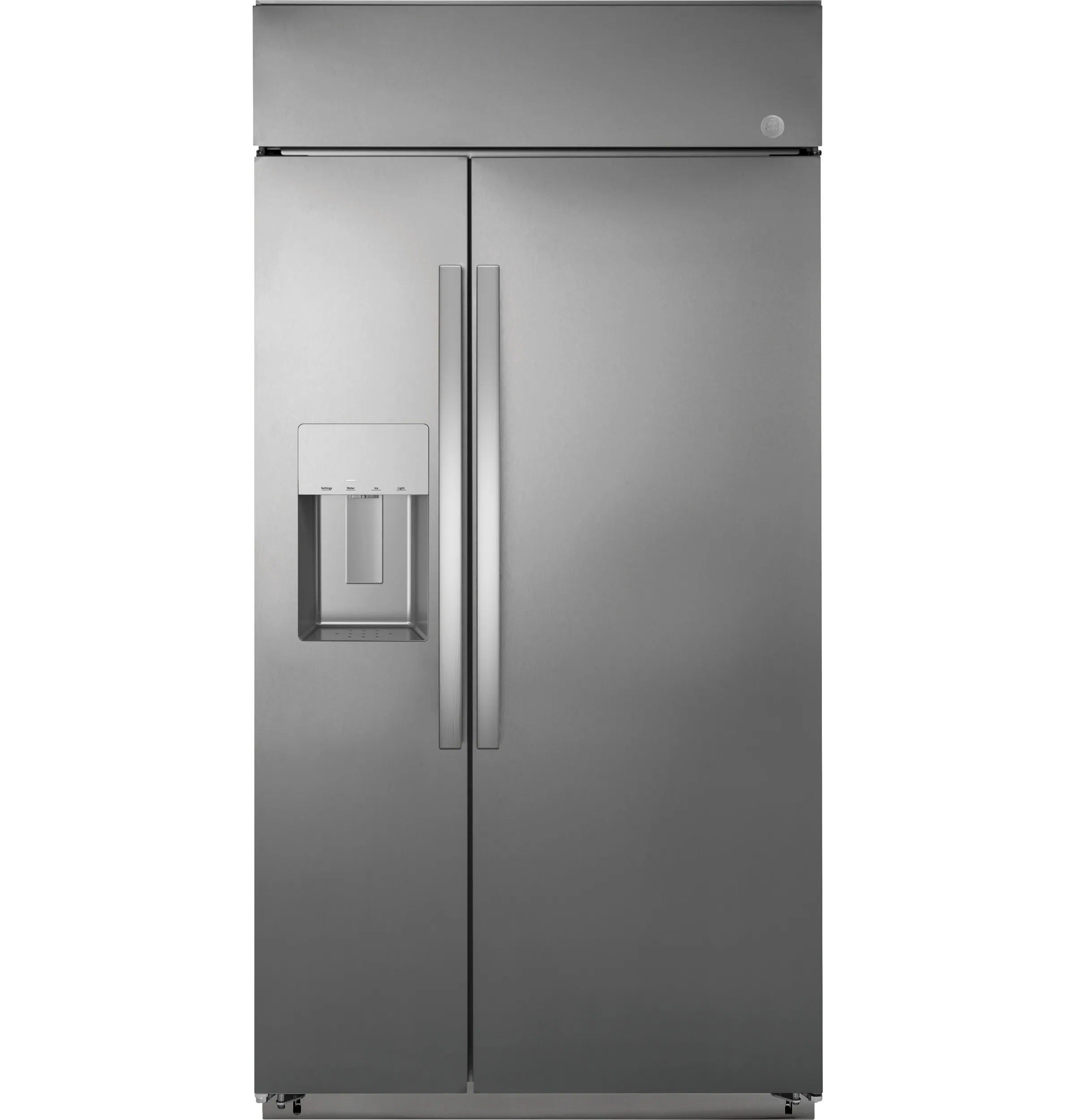 Profile 24.5-Cu Ft Counter-Depth 42-In Wide Side-By-Side Refrirator Built-In Smart Compatible with Ice Maker ,Water and Ice Dispenser ( Stainless Steel )