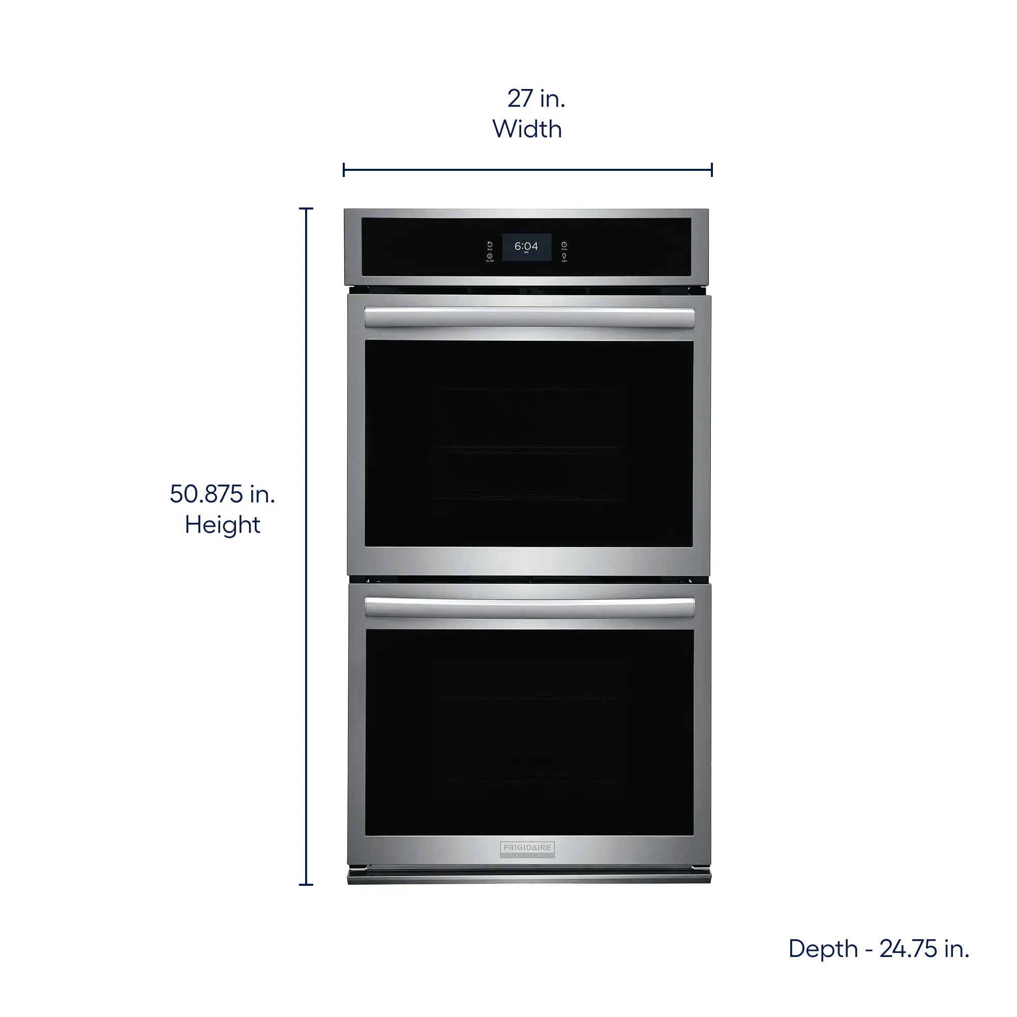 Gallery 27 Inch Double Electric Wall Oven with Air Fry Self + Steam Cleaning ( Fingerprint Resistant Stainless Steel )