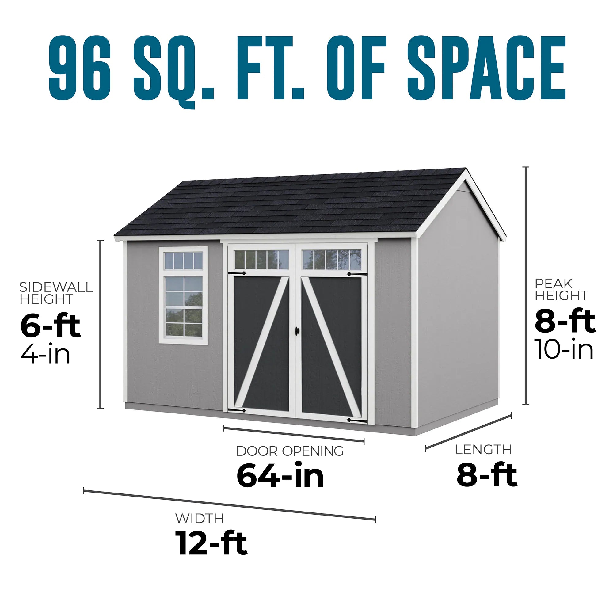 Coronado 12-Ft X 8-Ft Installed Wood Outdoor Storage Shed (Floor Included)