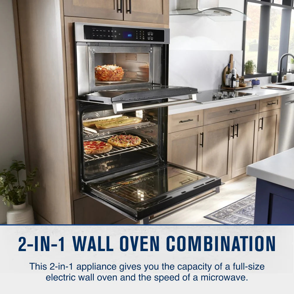 30 Inch Self-Cleaning Air Fry Microwave Wall Oven Combo ( Fingerprint Resistant Stainless Steel )