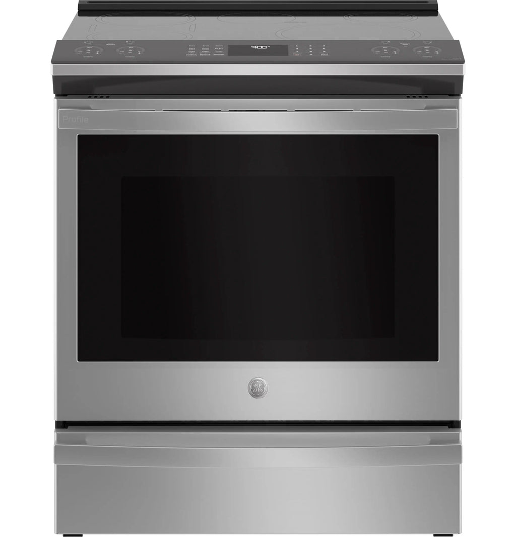 Profile 30-In 5 Burners 5.3-Cu Ft , Air Fry Convection Oven Slide-In Single Induction Ran ( Finrprint Resistant Stainless Steel )