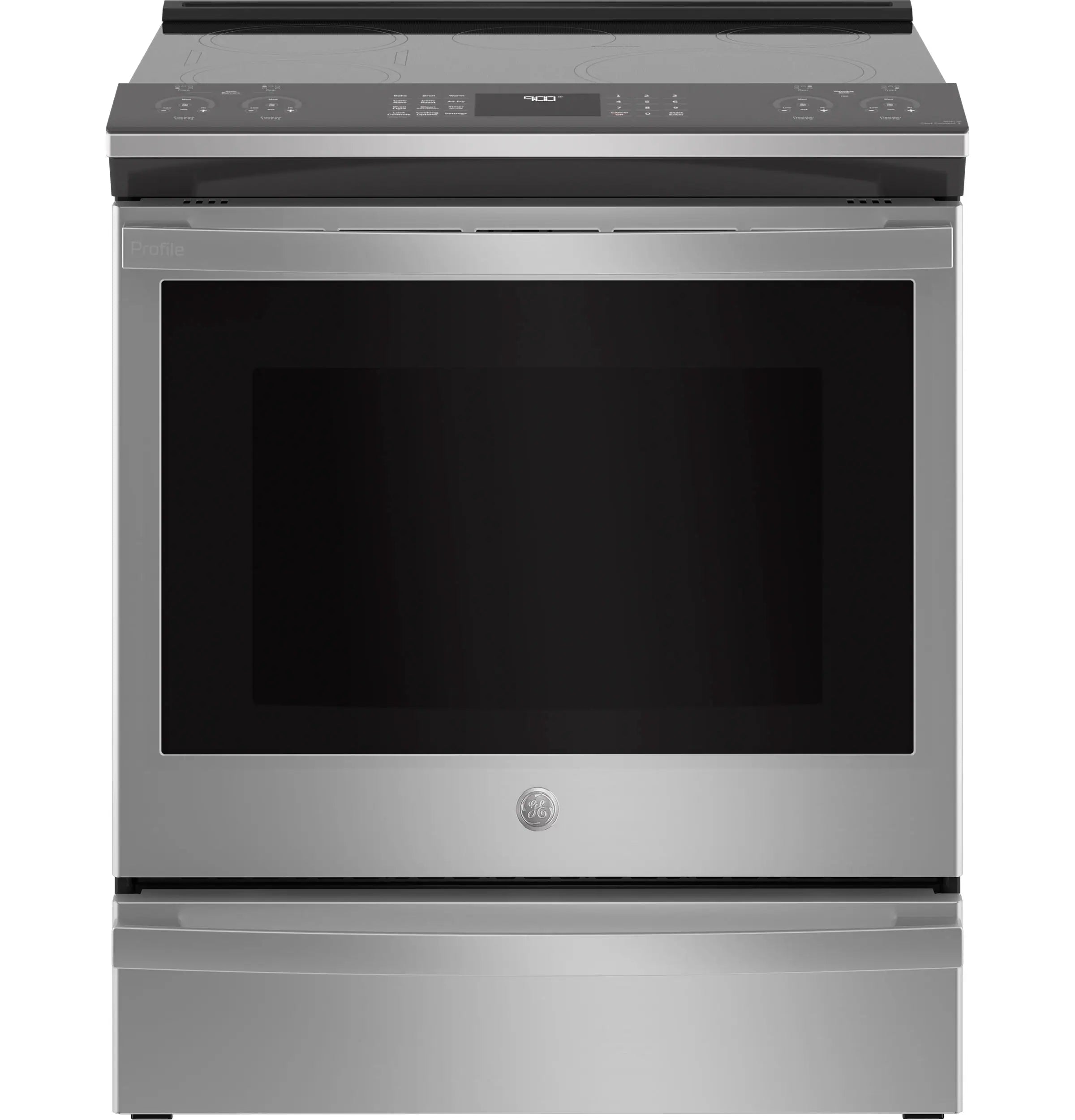 Profile 30-In 5 Burners 5.3-Cu Ft , Air Fry Convection Oven Slide-In Single Induction Ran ( Finrprint Resistant Stainless Steel )