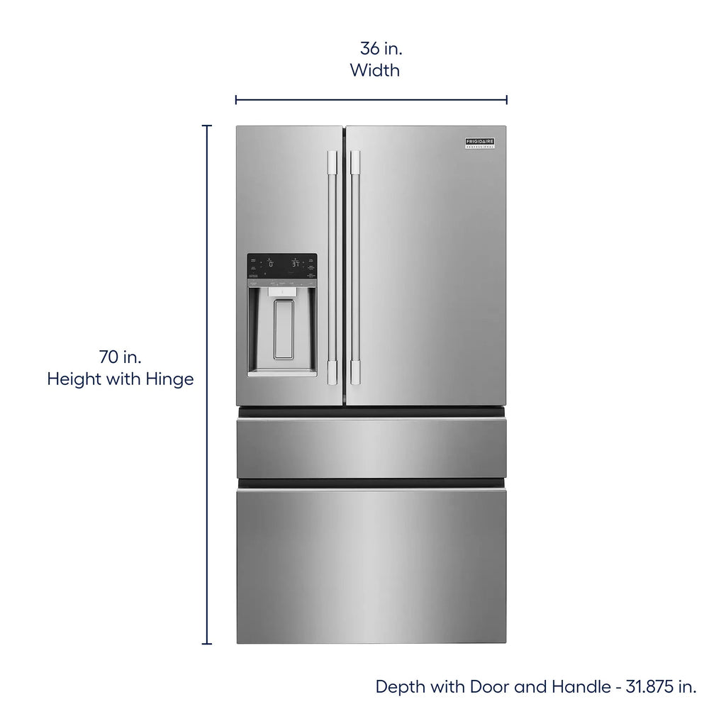 Professional Counter-Depth Professional 21.4-Cu Ft 36-In Wide French Door Refrigerator with Dual Ice Maker ( Smudge Proof Stainless Steel ) ENERGY STAR Certified