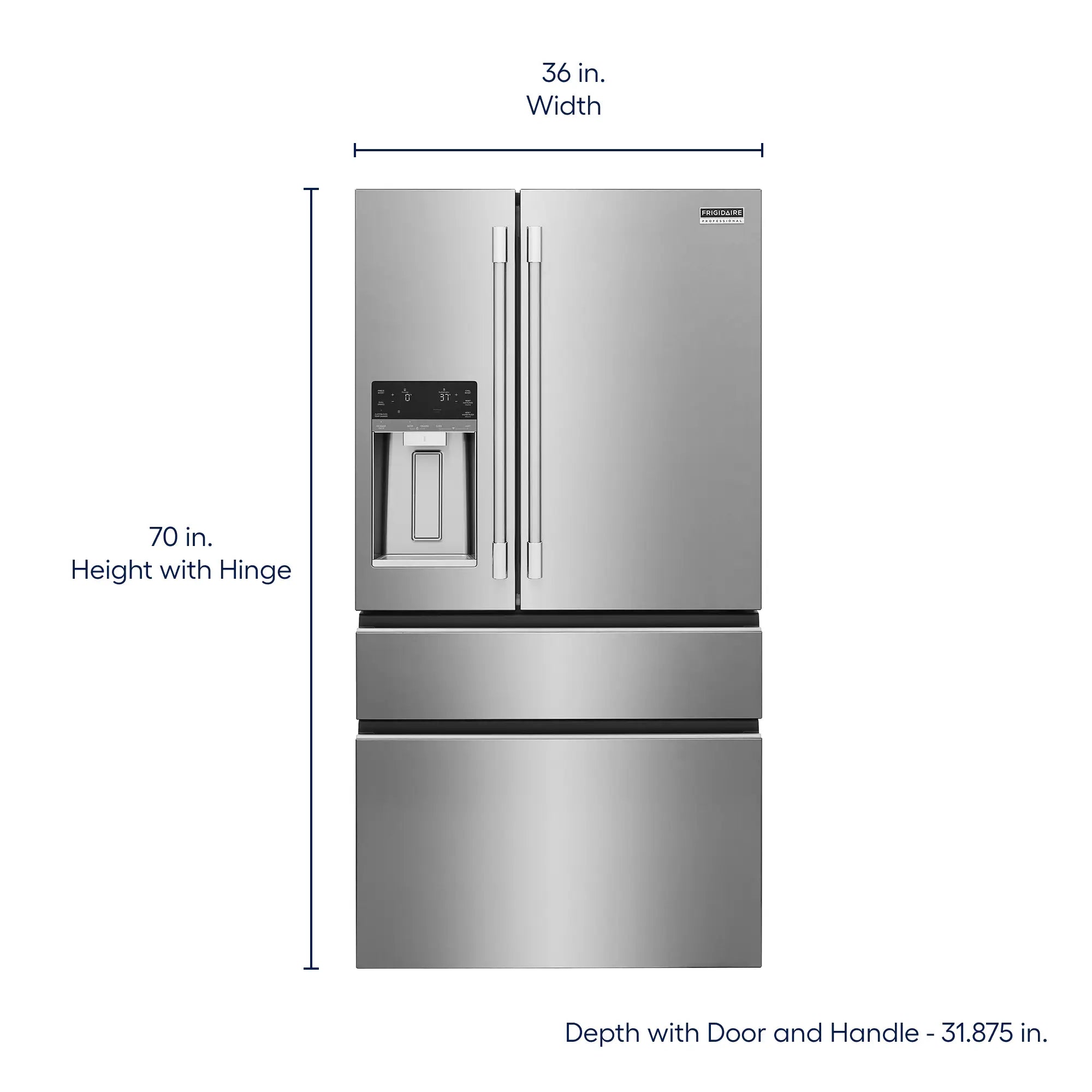 Professional Counter-Depth Professional 21.4-Cu Ft 36-In Wide French Door Refrigerator with Dual Ice Maker ( Smudge Proof Stainless Steel ) ENERGY STAR Certified