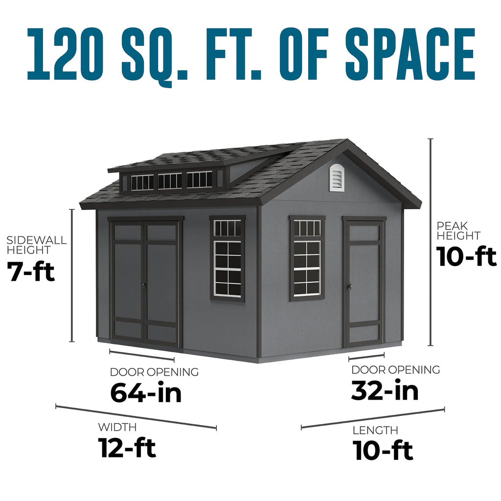 Summerhill 10-Ft X 12-Ft Wood Outdoor Storage Shed (Floor Included)