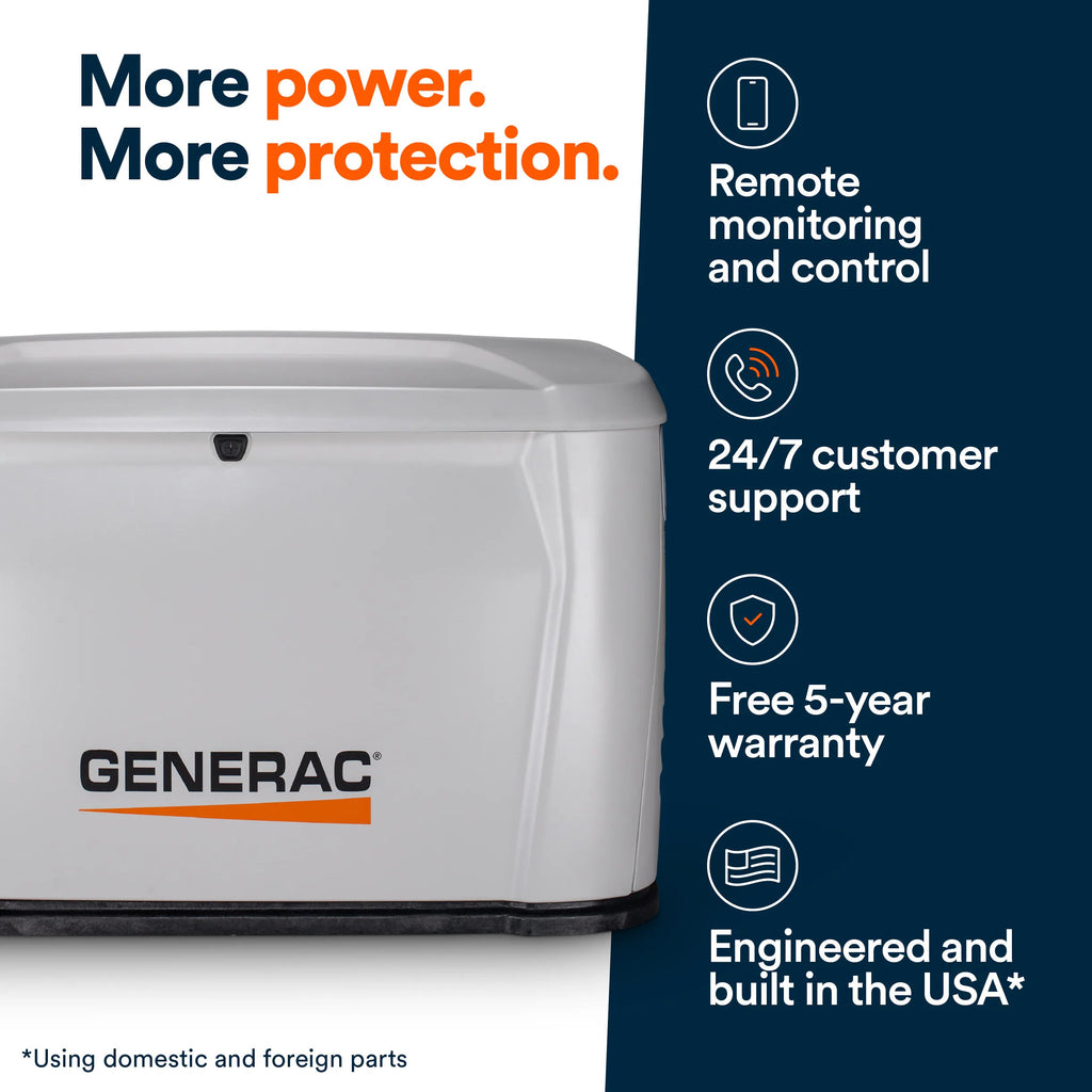Next Generation 22000 -Watt Dual Fuel (Liquid Propane/Natural Gas) 200-Amp Home Standby Generator Automatic Transfer Switch Included