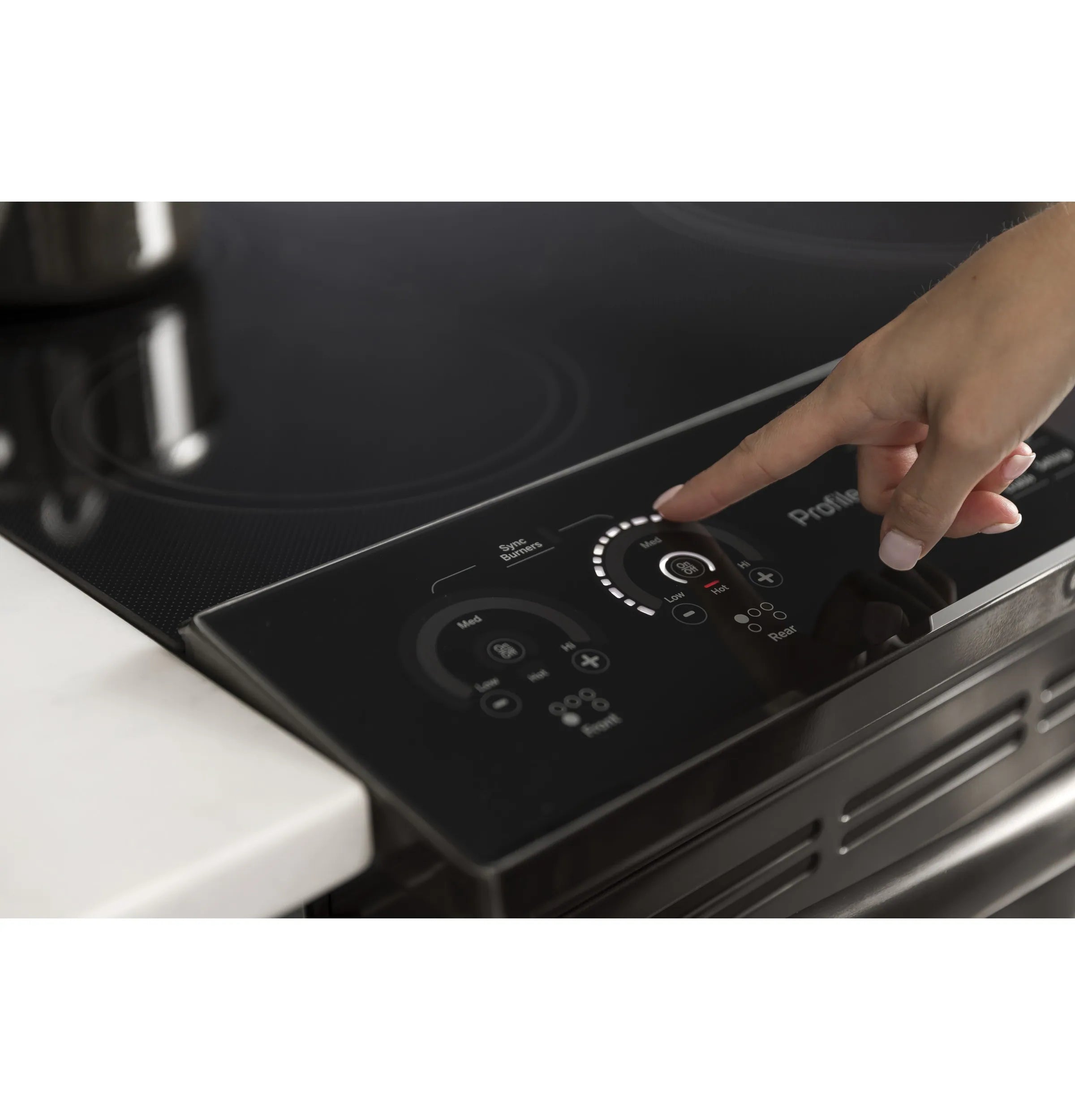Profile 30-In Glass Top 5 Burners 4.4-Cu Ft / 2.2-Cu Ft Air Fry Convection Oven Slide-In Double Oven Electric Ran ( Finrprint Resistant Stainless Steel )