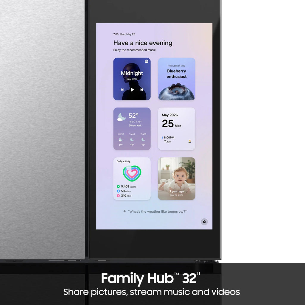 Bespoke AI Standard-Depth Family Hub 32" 29-Cu Ft 36-In Wide French Door Refrigerator with Dual Ice Maker and Door within Door ( Fingerprint Resistant Stainless Steel ) ENERGY STAR Certified