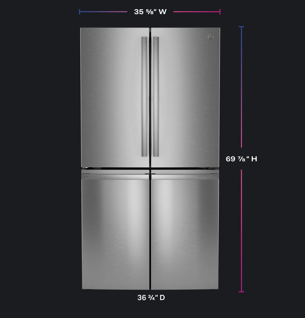 Profile Standard-Depth 28.3-Cu Ft 36-In Wide French Door Refrirator with Ice Maker ( Finrprint-Resistant Stainless Steel ) ENERGY STAR Certified