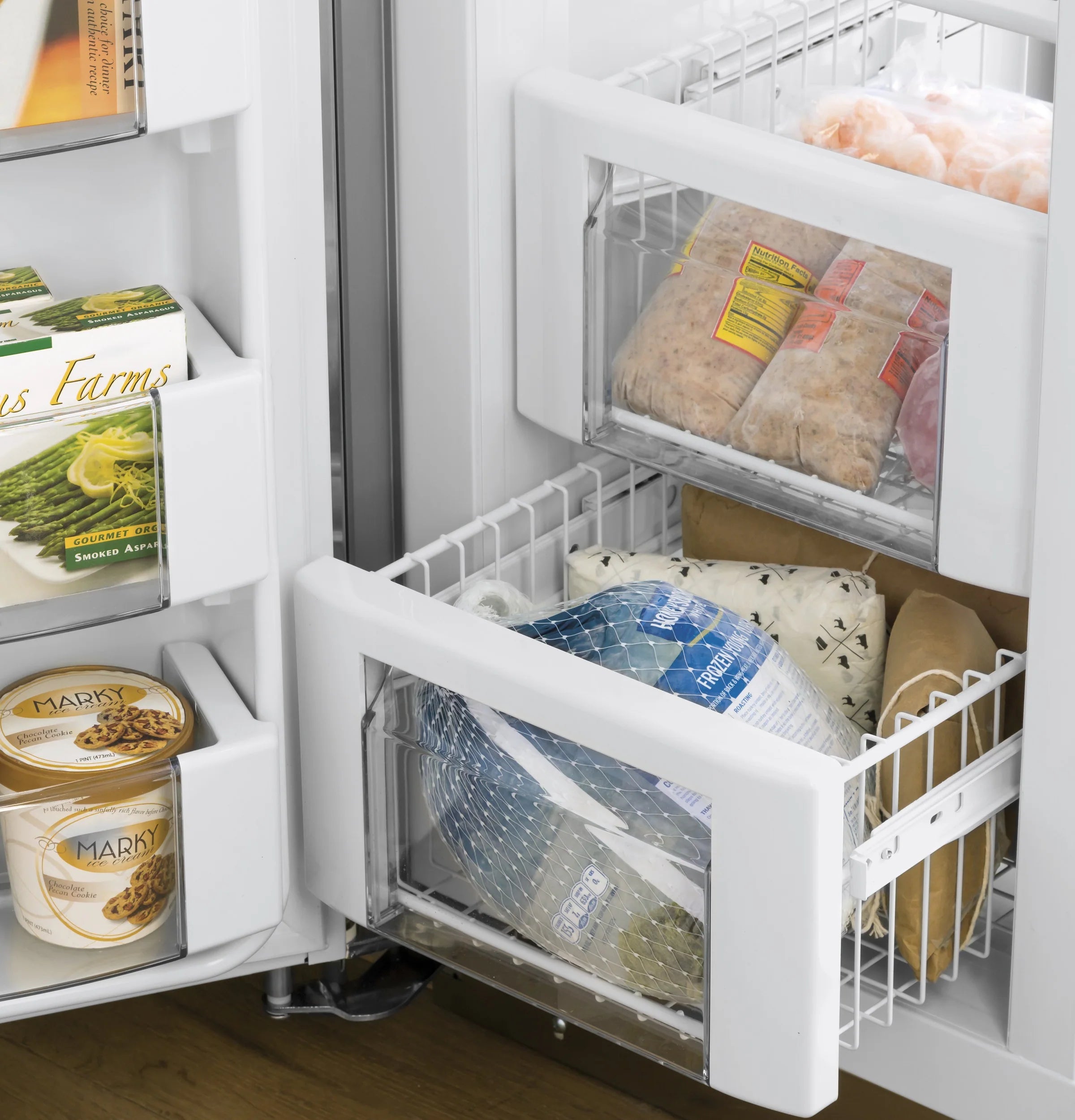 Profile 24.5-Cu Ft Counter-Depth 42-In Wide Side-By-Side Refrirator Built-In Smart Compatible with Ice Maker ,Water and Ice Dispenser ( Stainless Steel )