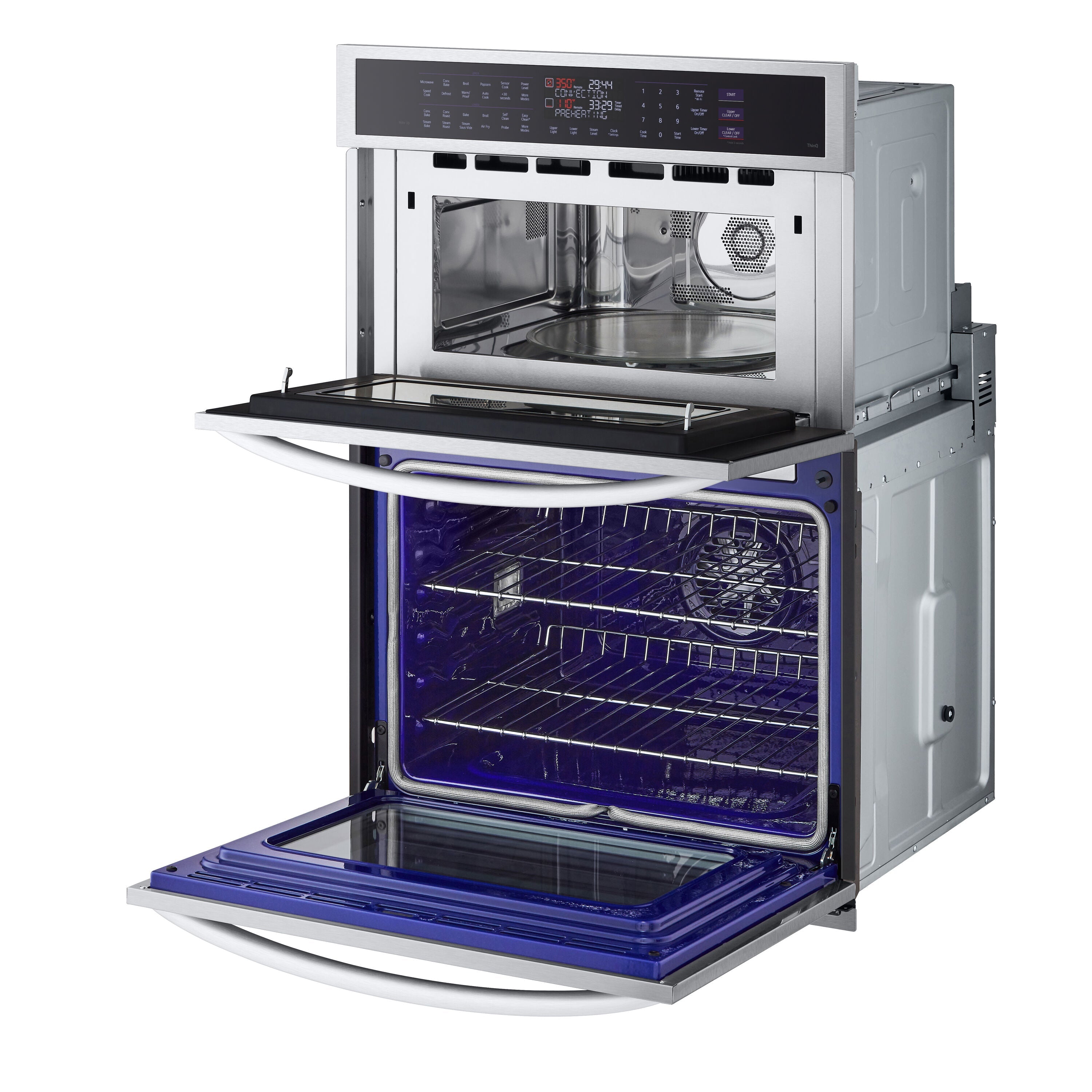 30 Inch Self-Cleaning Air Fry Smart Compatible Microwave Wall Oven Combo ( Printproof Stainless Steel )