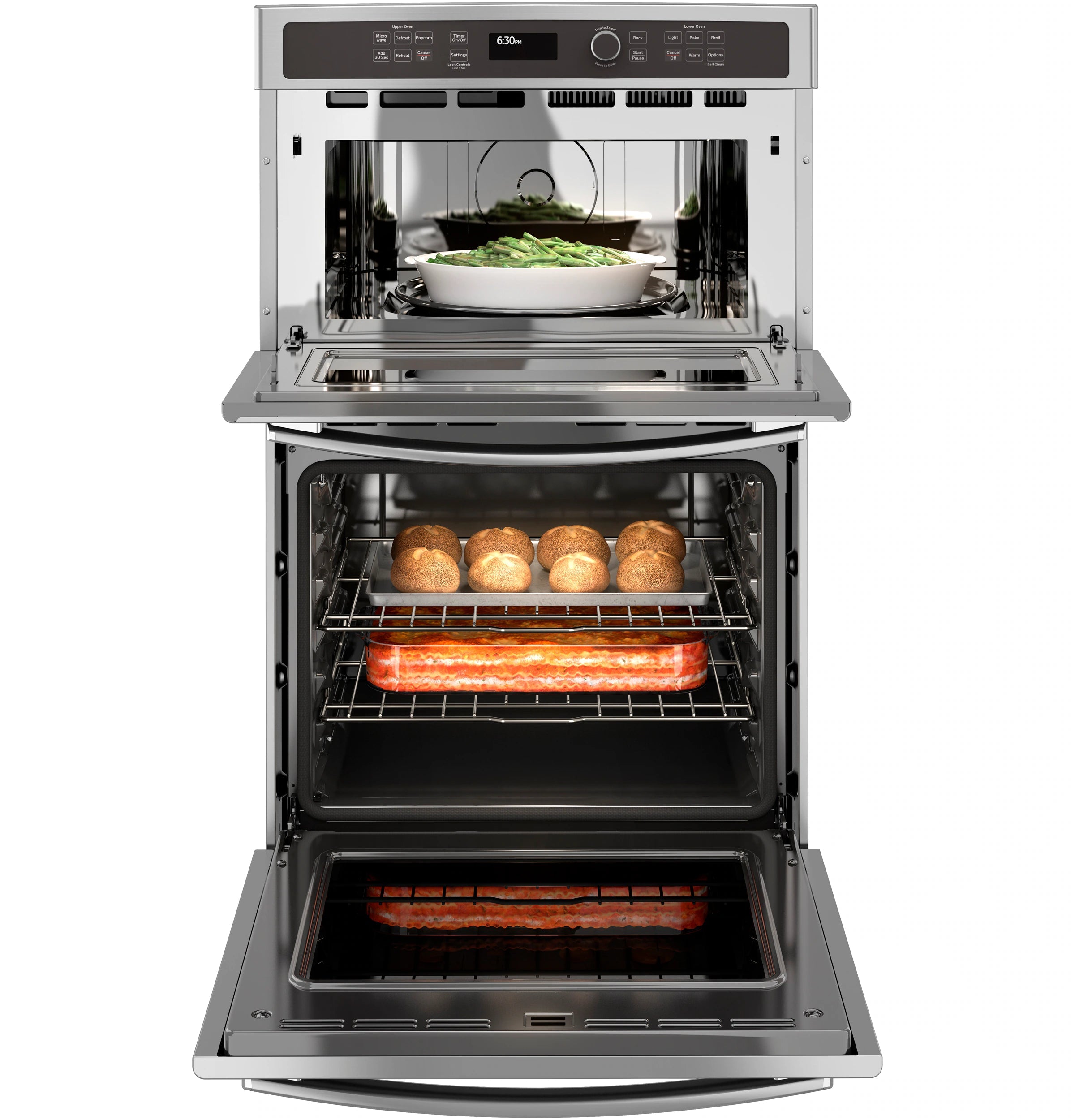 27 Inch Self-Cleaning Microwave Wall Oven Combo ( Stainless Steel )