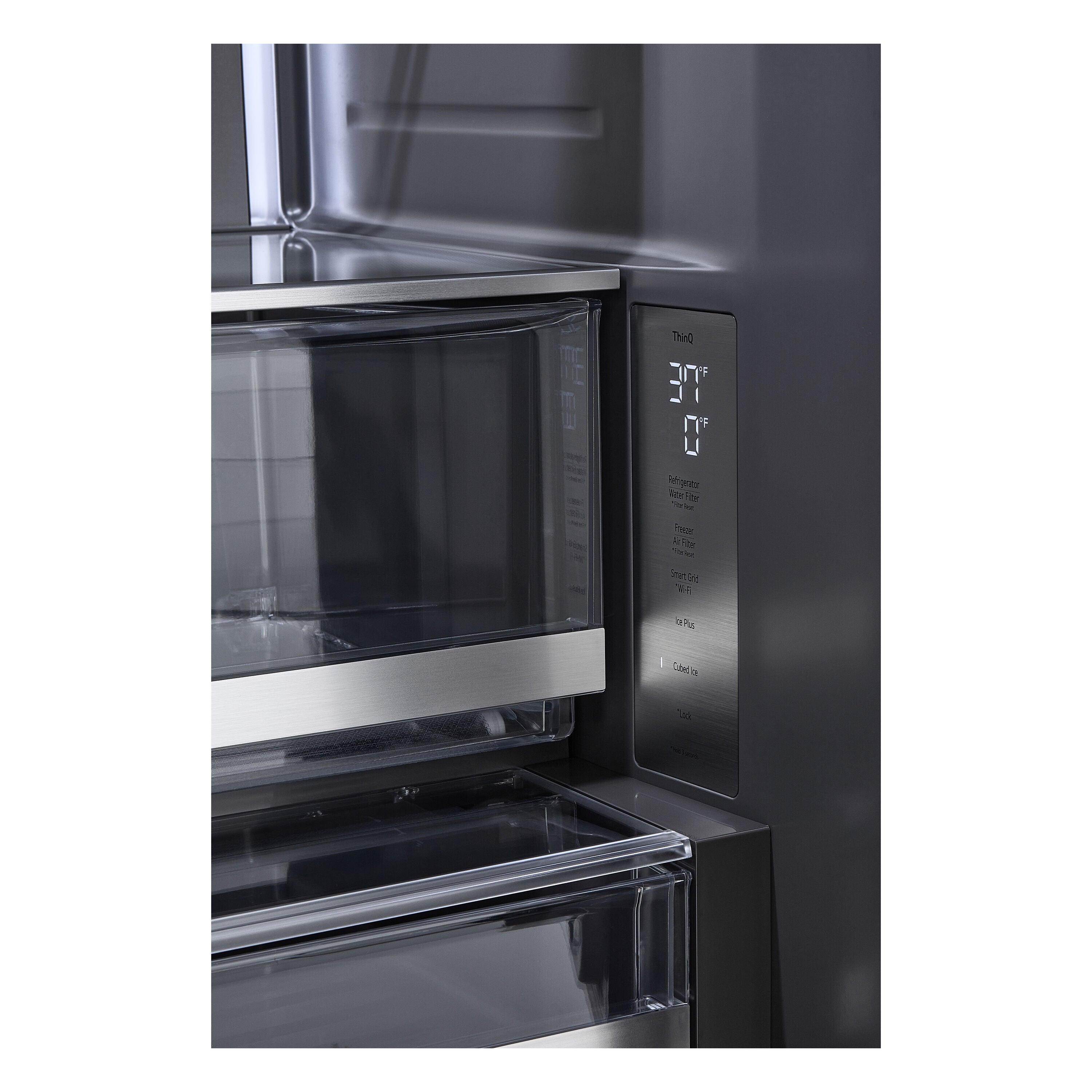 STUDIO Counter-Depth 26.5-Cu Ft 36-In Wide French Door Refrigerator with Ice Maker ( Essence White ) ENERGY STAR Certified
