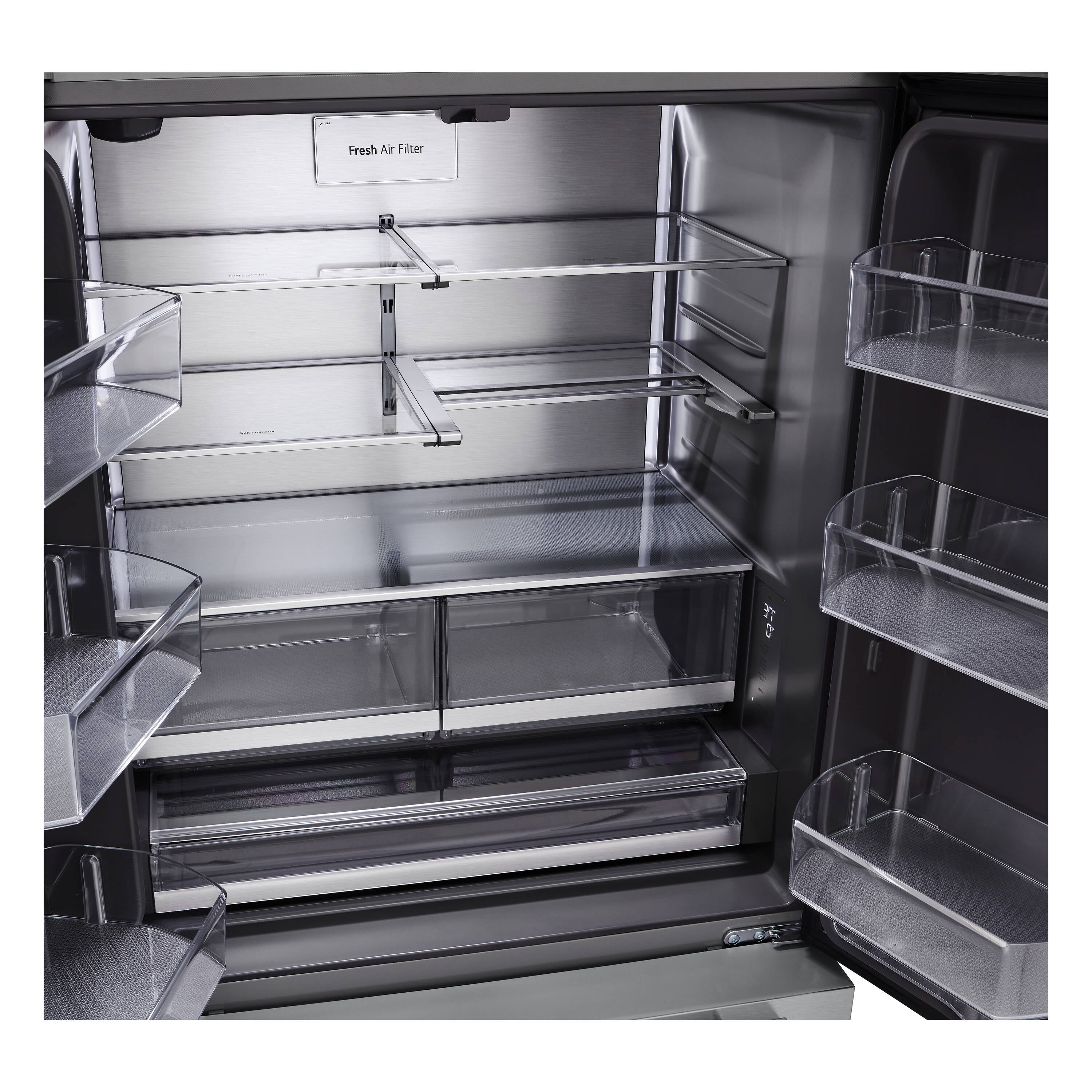 STUDIO Counter-Depth 26.5-Cu Ft 36-In Wide French Door Refrigerator with Ice Maker ( Printproof Stainless Steel ) ENERGY STAR Certified