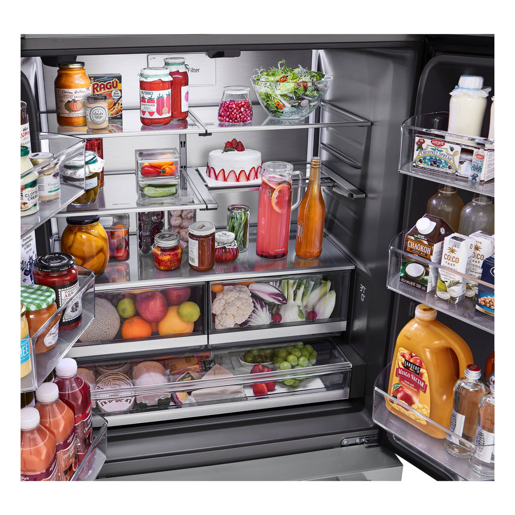 STUDIO Counter-Depth 26.5-Cu Ft 36-In Wide French Door Refrigerator with Ice Maker ( Printproof Stainless Steel ) ENERGY STAR Certified
