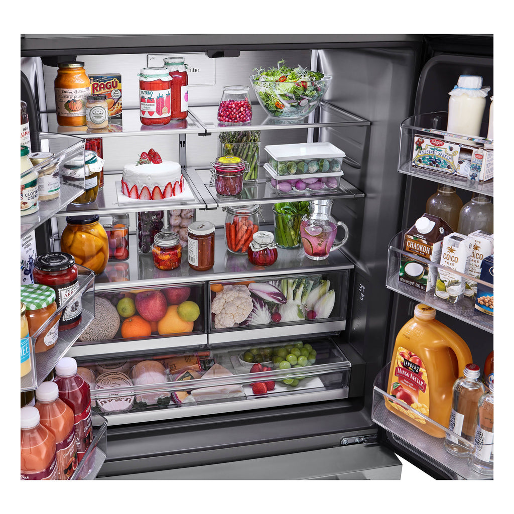 STUDIO Counter-Depth 26.5-Cu Ft 36-In Wide French Door Refrigerator with Ice Maker ( Printproof Stainless Steel ) ENERGY STAR Certified