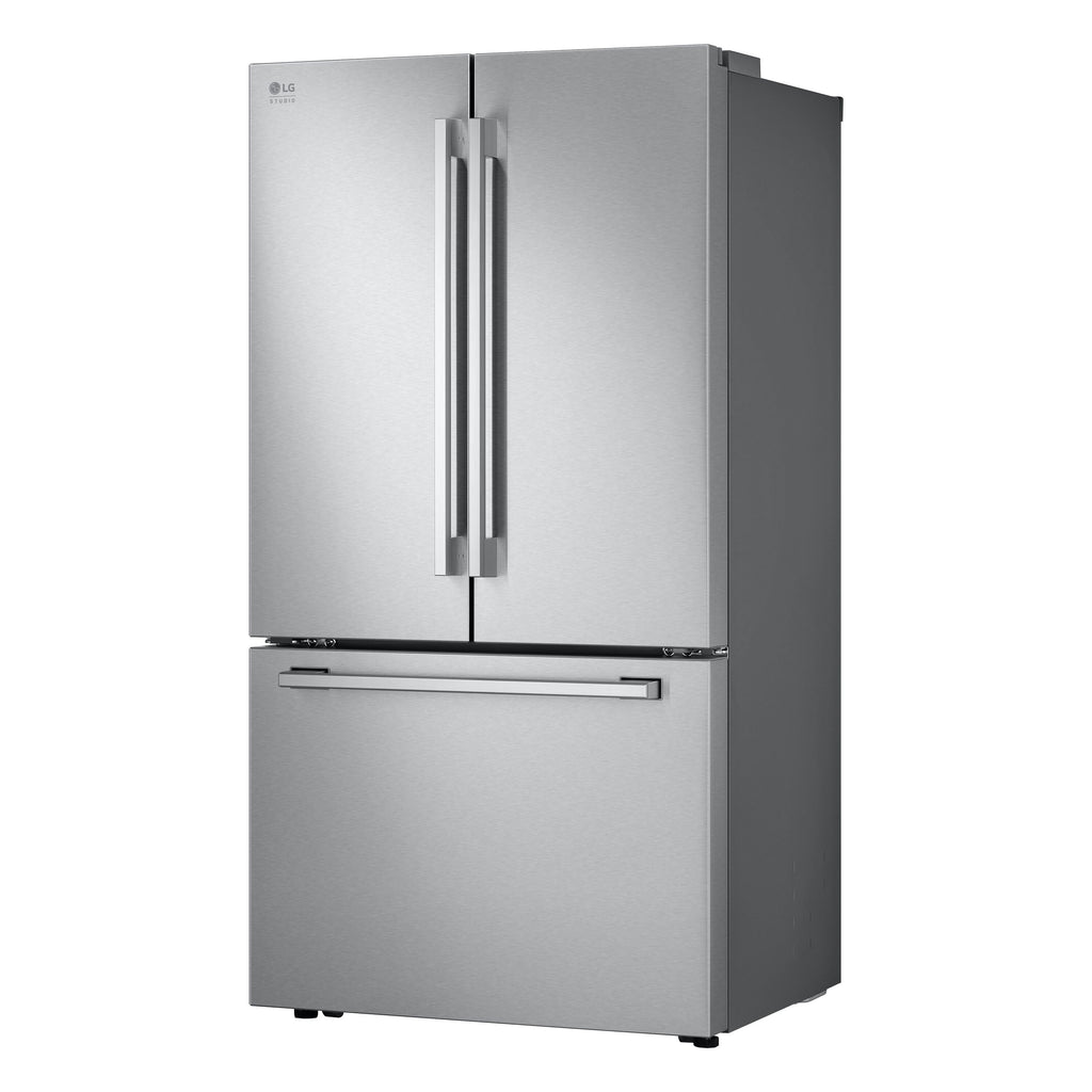 STUDIO Counter-Depth 26.5-Cu Ft 36-In Wide French Door Refrigerator with Ice Maker ( Printproof Stainless Steel ) ENERGY STAR Certified