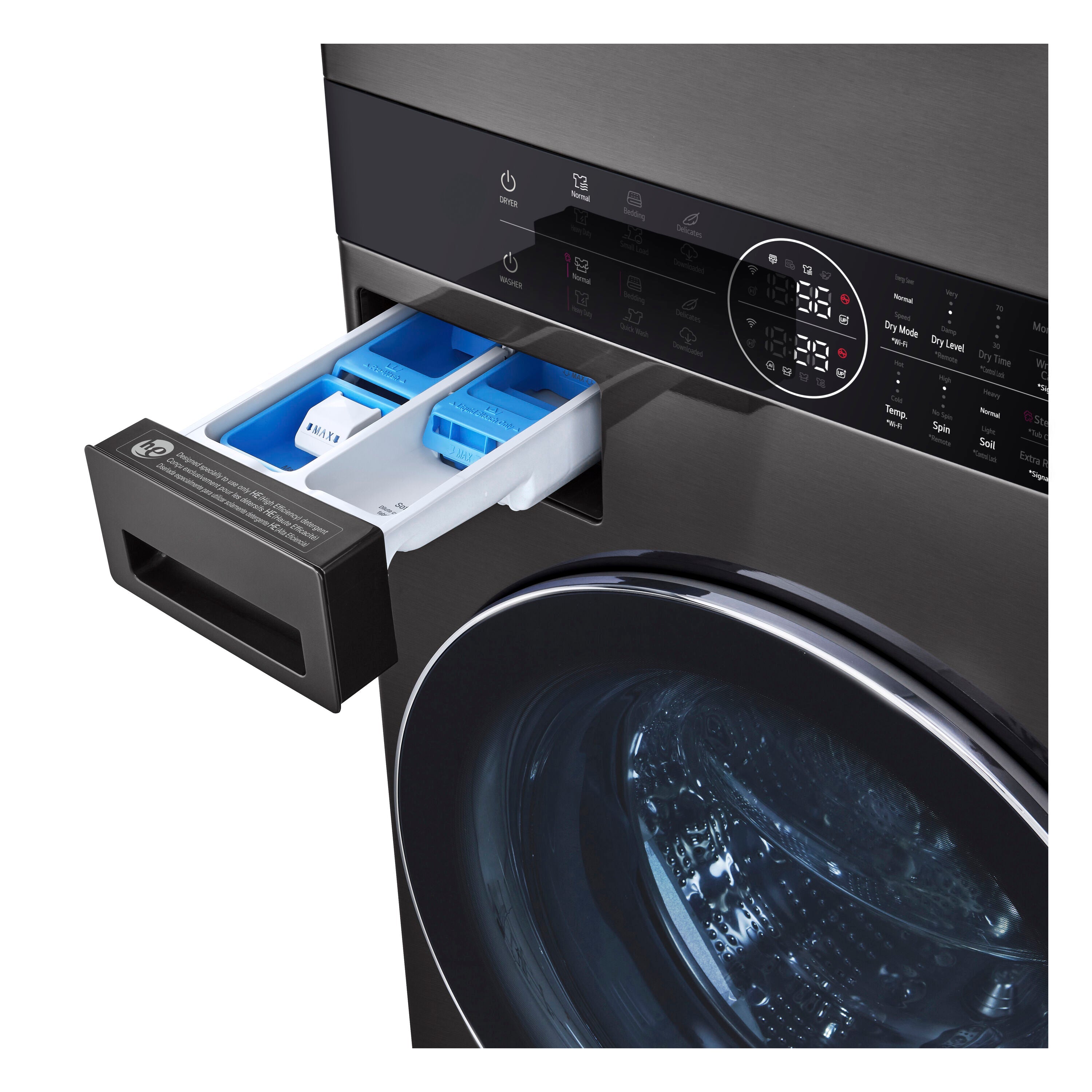 Ventless Heat Pump Washtower 5-Cu Ft Front Load Washer and 7.8-Cu Ft Electric Dryer Stacked Laundry Center ( Black Steel )