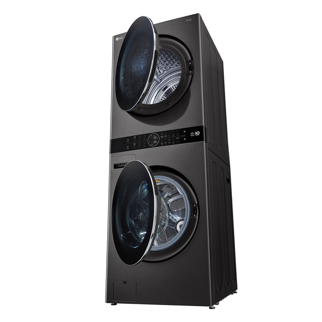 Ventless Heat Pump Washtower 5-Cu Ft Front Load Washer and 7.8-Cu Ft Electric Dryer Stacked Laundry Center ( Black Steel )