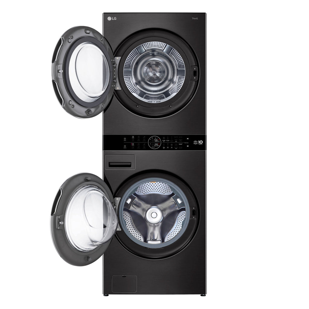 Ventless Heat Pump Washtower 5-Cu Ft Front Load Washer and 7.8-Cu Ft Electric Dryer Stacked Laundry Center ( Black Steel )