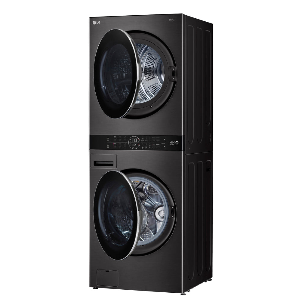 Ventless Heat Pump Washtower 5-Cu Ft Front Load Washer and 7.8-Cu Ft Electric Dryer Stacked Laundry Center ( Black Steel )