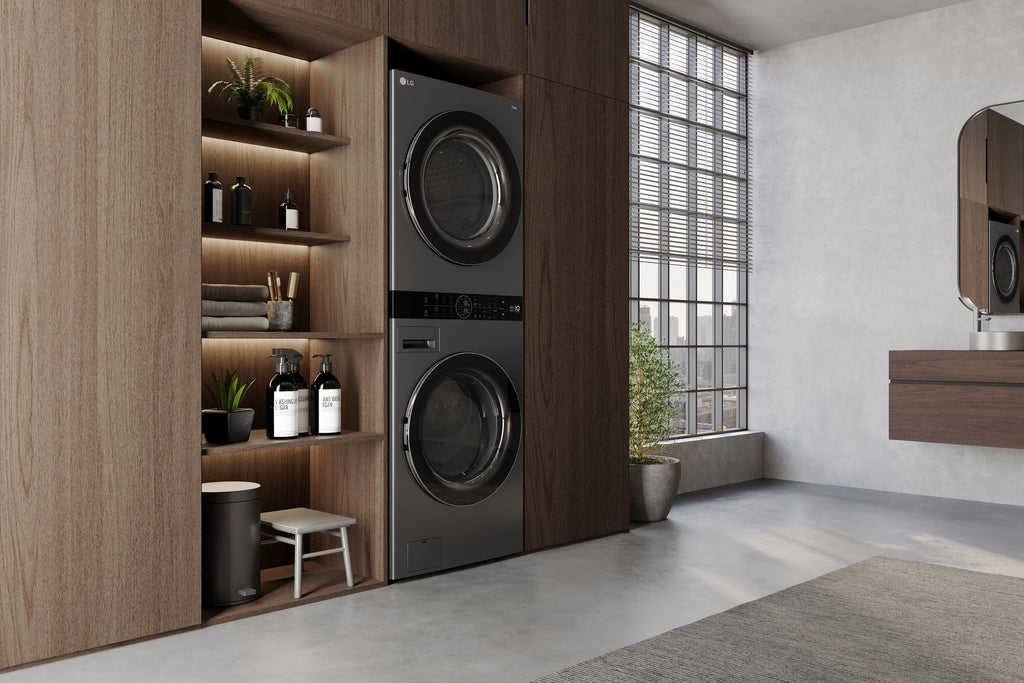 Ventless Heat Pump Washtower 5-Cu Ft Front Load Washer and 7.8-Cu Ft Electric Dryer Stacked Laundry Center ( Black Steel )