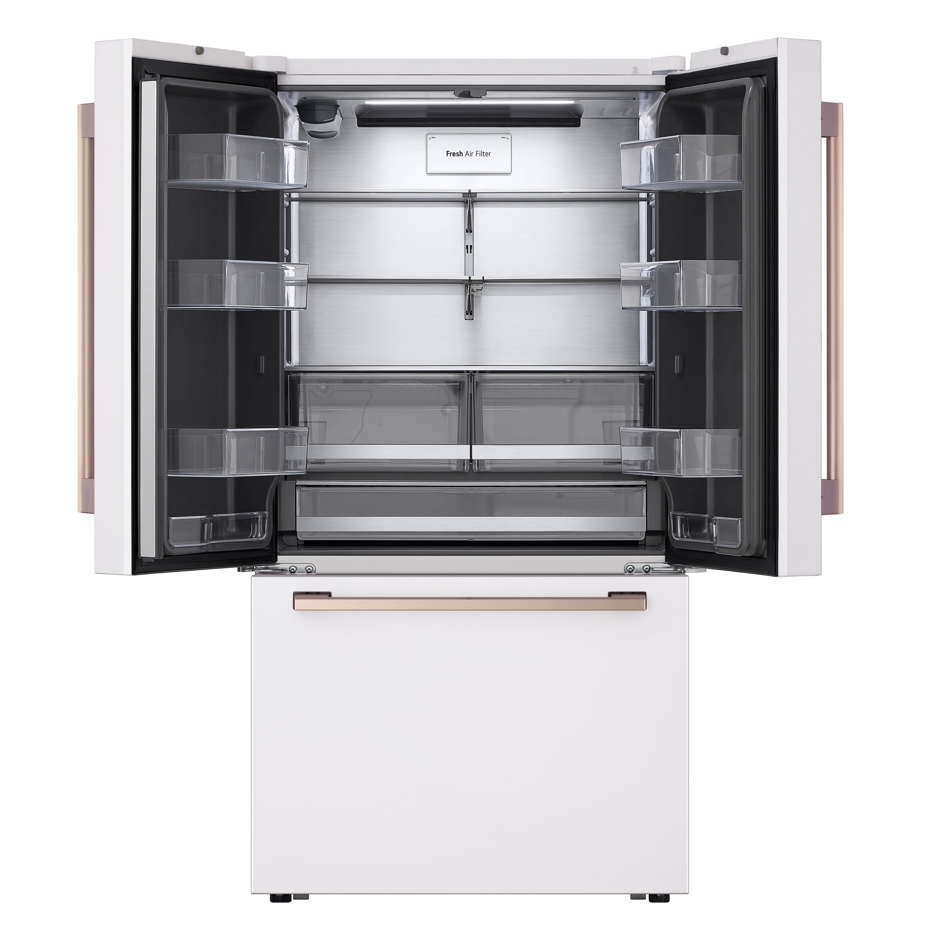 STUDIO Counter-Depth 26.5-Cu Ft 36-In Wide French Door Refrigerator with Ice Maker ( Essence White ) ENERGY STAR Certified