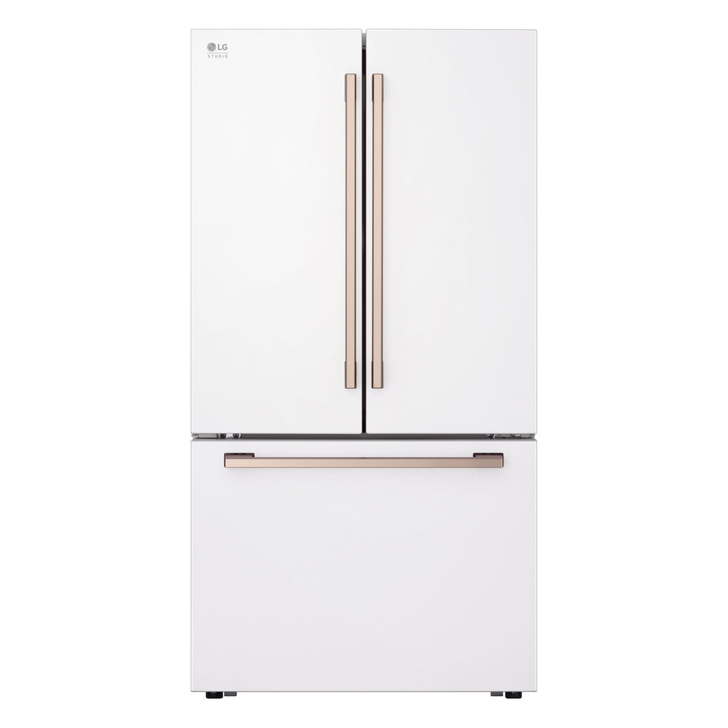 STUDIO Counter-Depth 26.5-Cu Ft 36-In Wide French Door Refrigerator with Ice Maker ( Essence White ) ENERGY STAR Certified