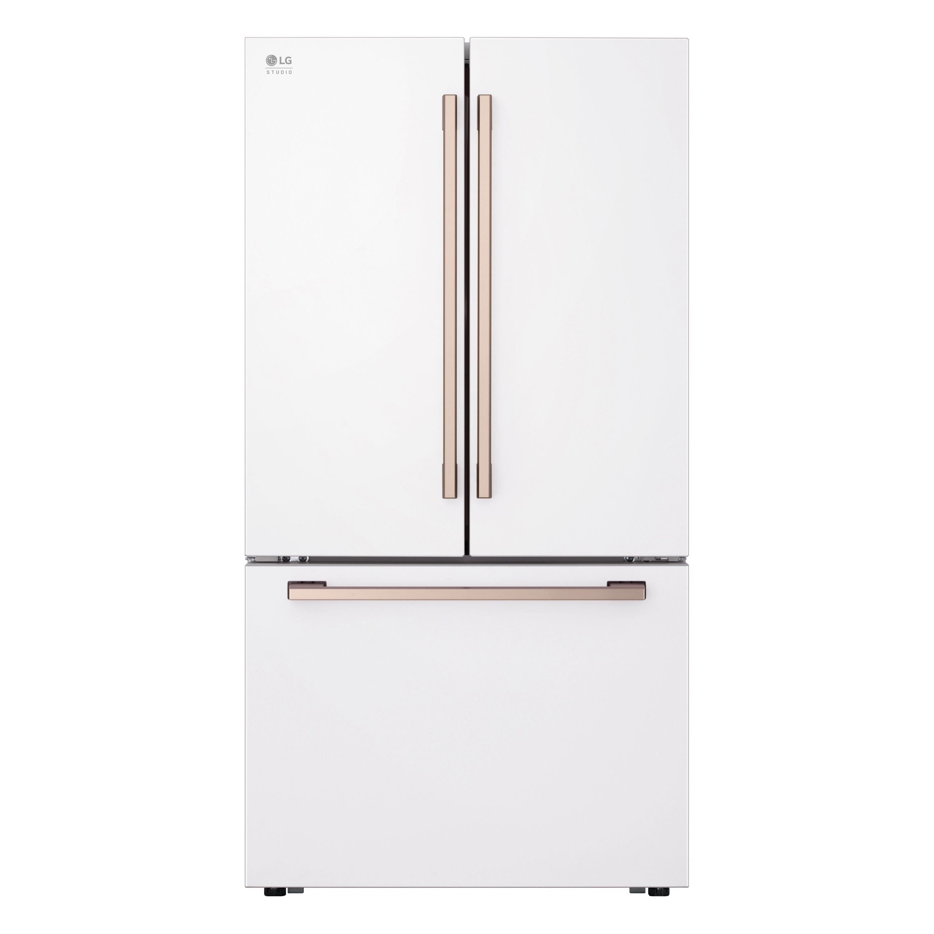 STUDIO Counter-Depth 26.5-Cu Ft 36-In Wide French Door Refrigerator with Ice Maker ( Essence White ) ENERGY STAR Certified