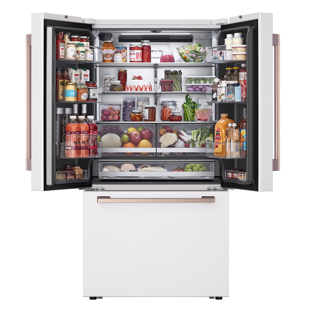 STUDIO Counter-Depth 26.5-Cu Ft 36-In Wide French Door Refrigerator with Ice Maker ( Essence White ) ENERGY STAR Certified