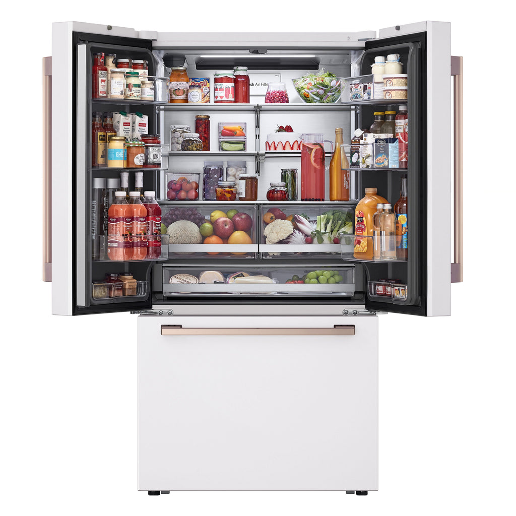 STUDIO Counter-Depth 26.5-Cu Ft 36-In Wide French Door Refrigerator with Ice Maker ( Essence White ) ENERGY STAR Certified