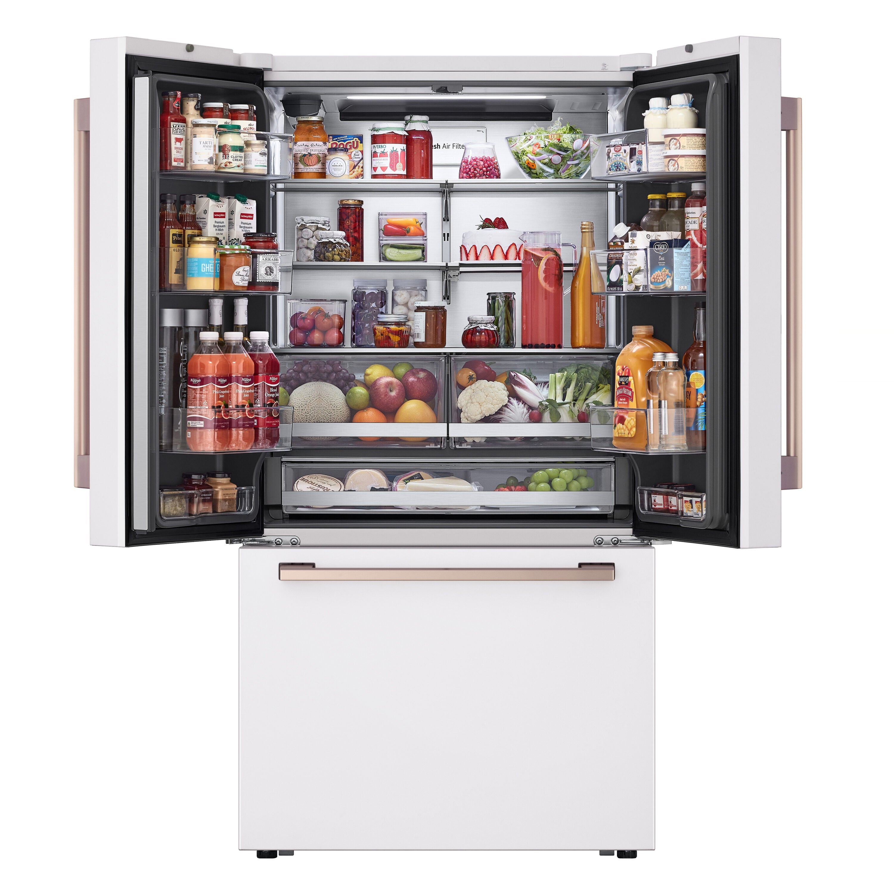 STUDIO Counter-Depth 26.5-Cu Ft 36-In Wide French Door Refrigerator with Ice Maker ( Essence White ) ENERGY STAR Certified