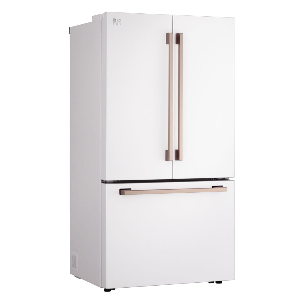 STUDIO Counter-Depth 26.5-Cu Ft 36-In Wide French Door Refrigerator with Ice Maker ( Essence White ) ENERGY STAR Certified