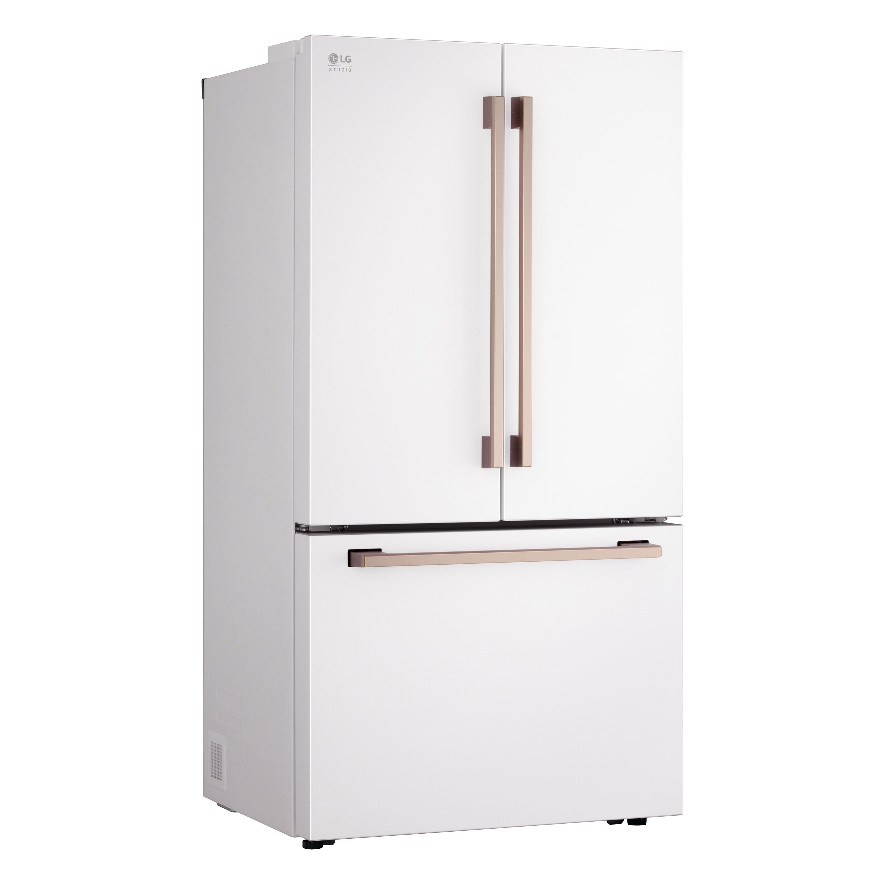 STUDIO Counter-Depth 26.5-Cu Ft 36-In Wide French Door Refrigerator with Ice Maker ( Essence White ) ENERGY STAR Certified