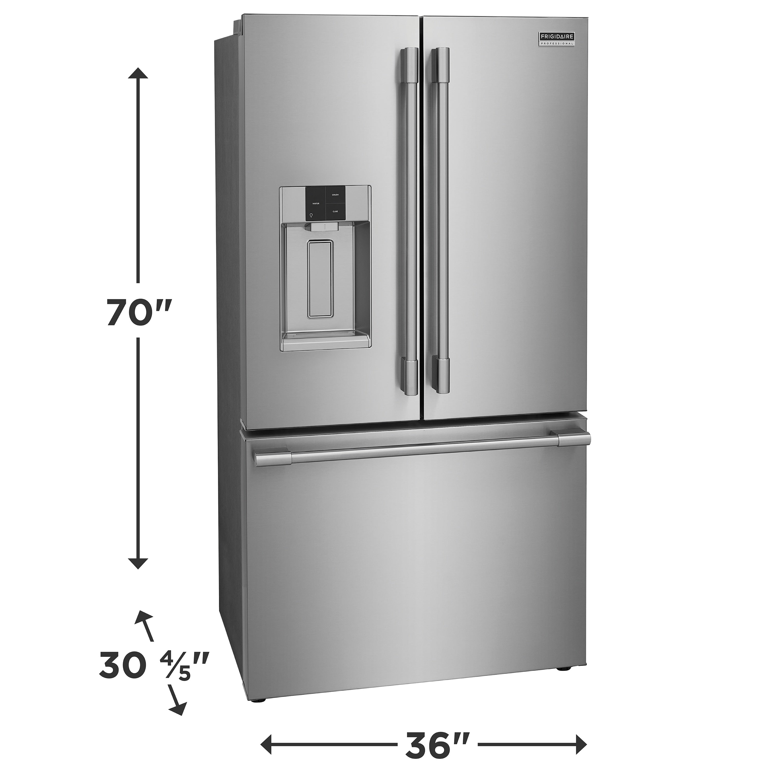 Professional Counter-Depth 22.6-Cu Ft 3 -Door 36-In Wide French Door Refrigerator with Dual Ice Maker ( Smudge-Proof Stainless Steel ) ENERGY STAR Certified