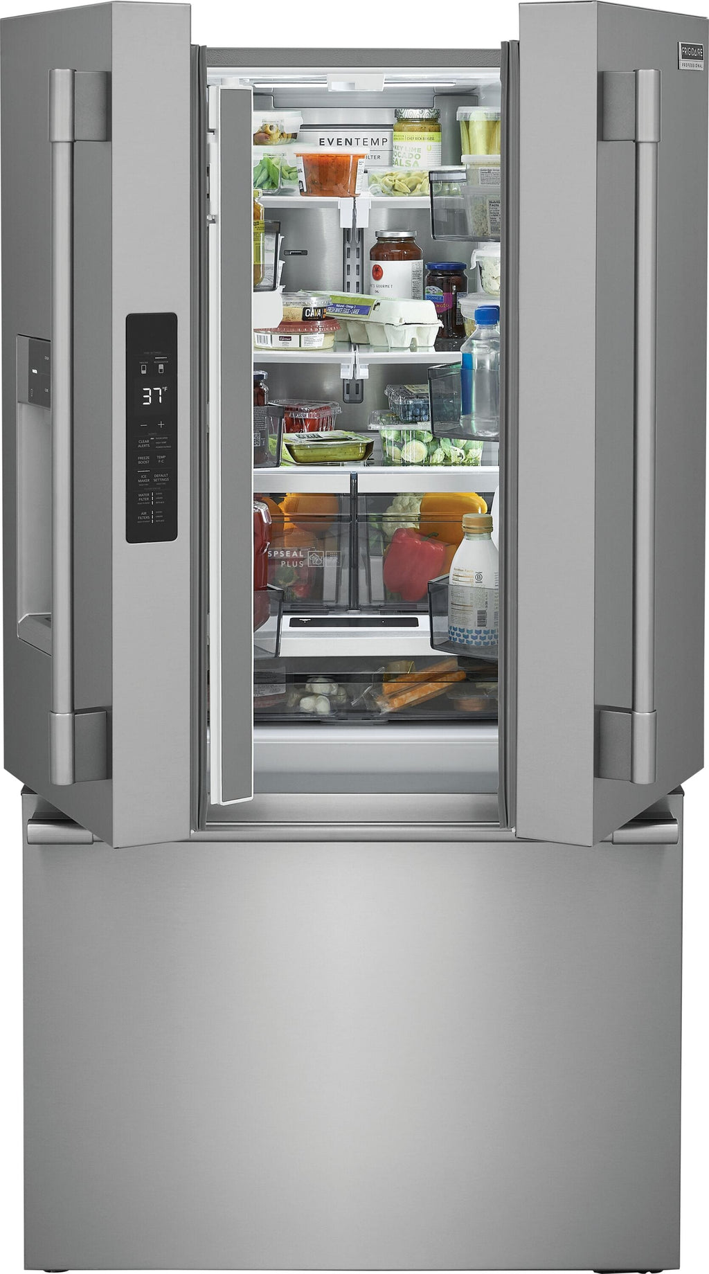 Professional Counter-Depth 22.6-Cu Ft 3 -Door 36-In Wide French Door Refrigerator with Dual Ice Maker ( Smudge-Proof Stainless Steel ) ENERGY STAR Certified