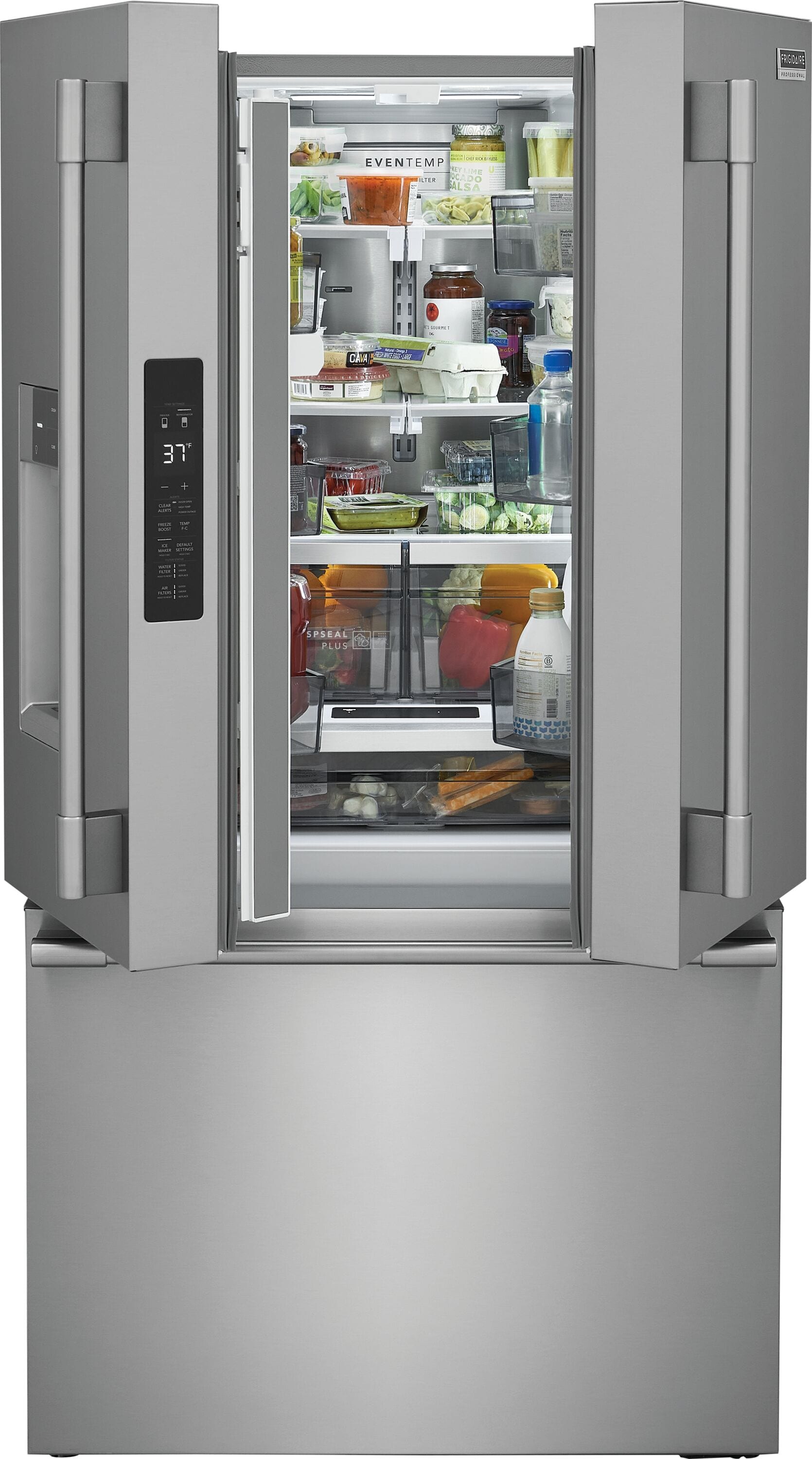 Professional Counter-Depth 22.6-Cu Ft 3 -Door 36-In Wide French Door Refrigerator with Dual Ice Maker ( Smudge-Proof Stainless Steel ) ENERGY STAR Certified