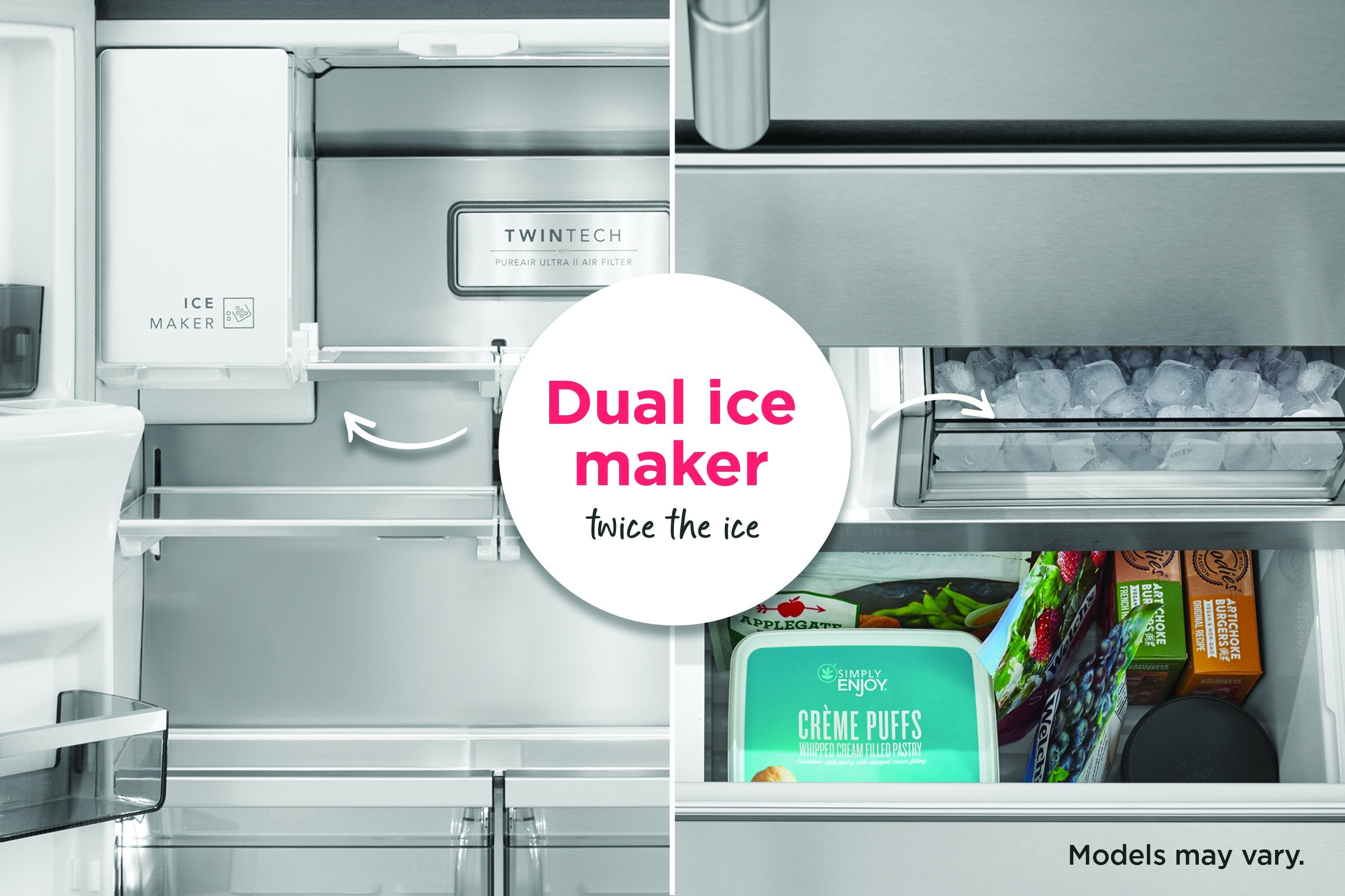 Professional Counter-Depth 22.6-Cu Ft 3 -Door 36-In Wide French Door Refrigerator with Dual Ice Maker ( Smudge-Proof Stainless Steel ) ENERGY STAR Certified