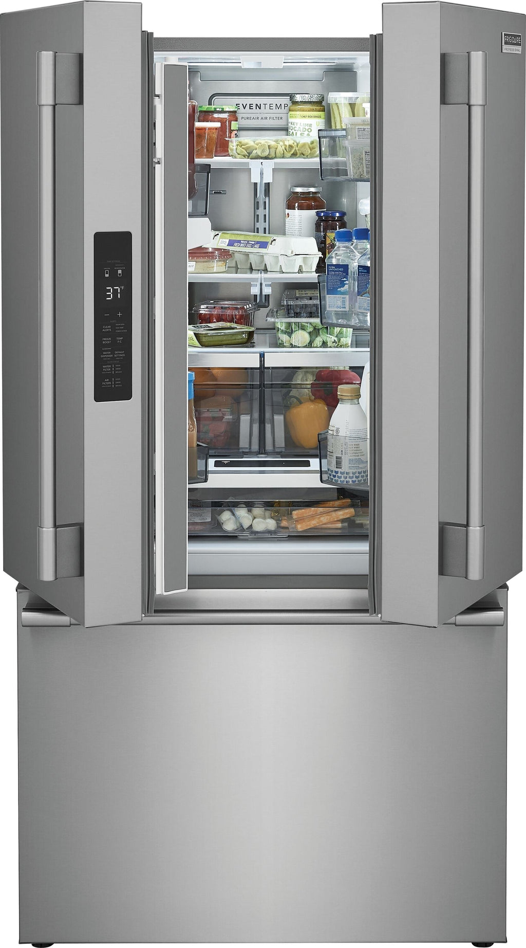 Professional Counter-Depth 23.3-Cu Ft 3 -Door 36-In Wide French Door Refrigerator with Ice Maker ( Smudge-Proof Stainless Steel ) ENERGY STAR Certified