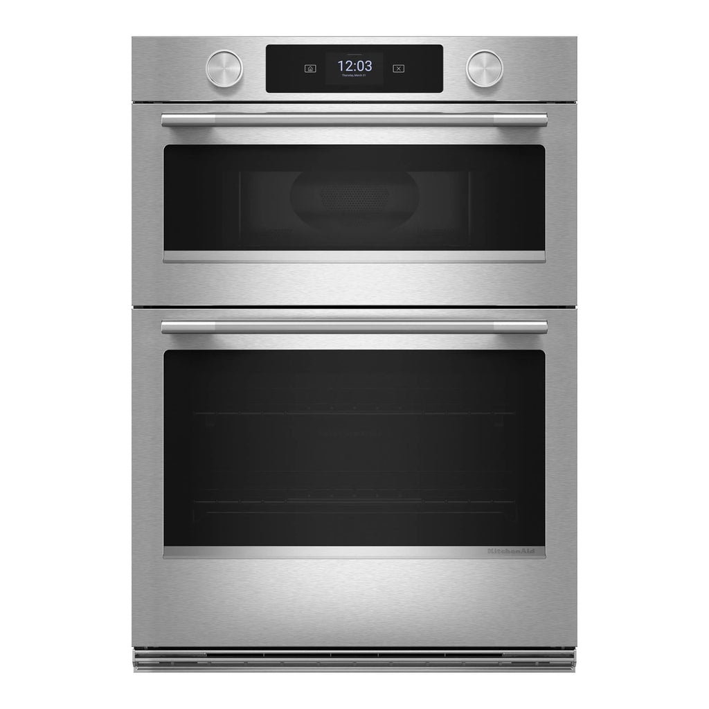 30 Inch Self + Steam Cleaning Air Fry Smart Compatible Microwave Wall Oven Combo ( Printshield Stainless )
