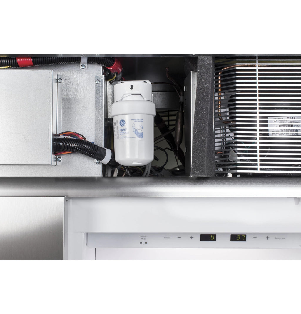 Profile 24.5-Cu Ft Counter-Depth 42-In Wide Side-By-Side Refrirator Built-In Smart Compatible with Ice Maker ,Water and Ice Dispenser ( Stainless Steel )