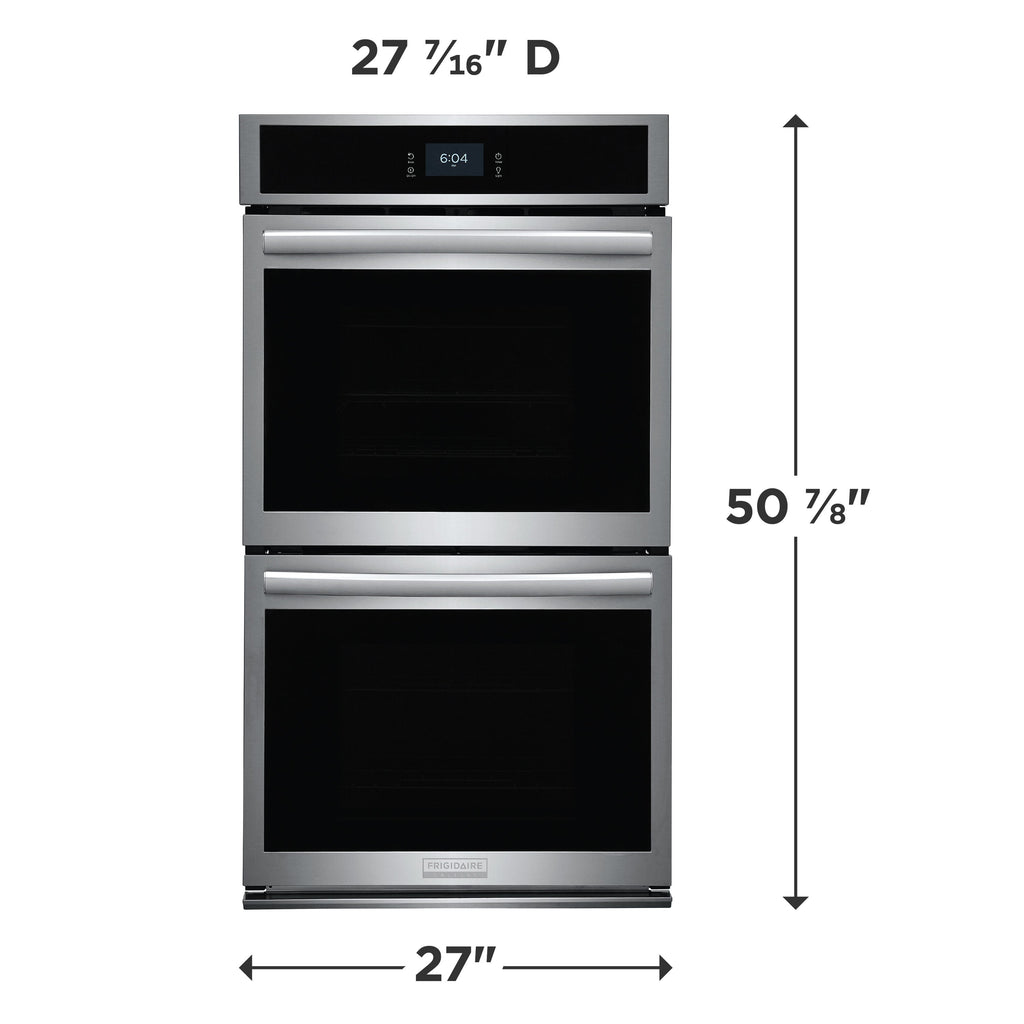 Gallery 27 Inch Double Electric Wall Oven with Air Fry Self + Steam Cleaning ( Fingerprint Resistant Stainless Steel )
