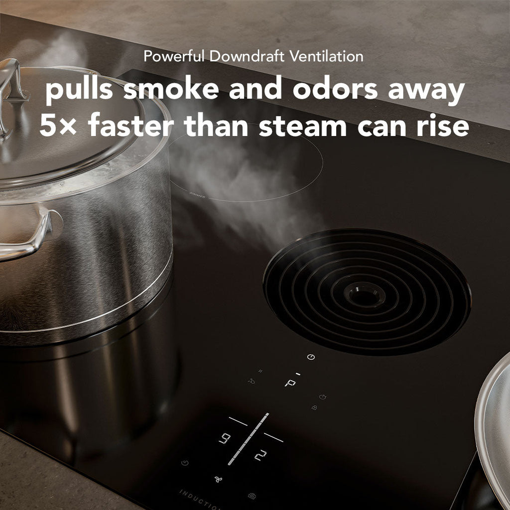 36-In 4 Burners Black Induction Cooktop