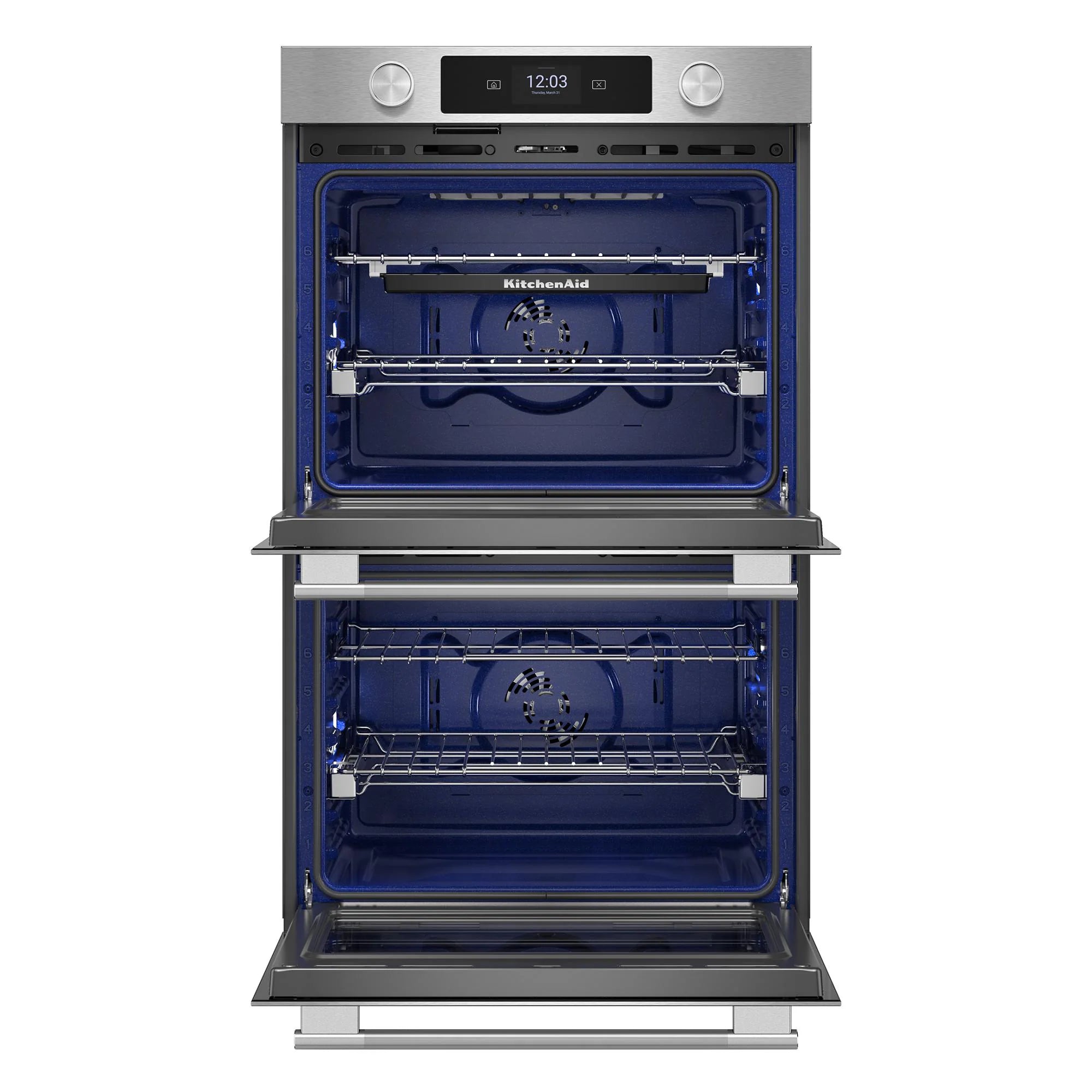 30 Inch Double Electric Wall Oven with Air Fry Steam Cleaning ( Printshield Stainless )