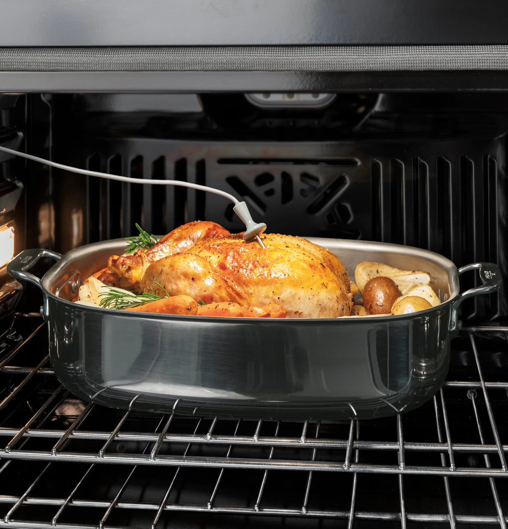 Profile 30 Inch Double Electric Wall Oven with Air Fry Self + Steam Cleaning ( Stainless Steel )