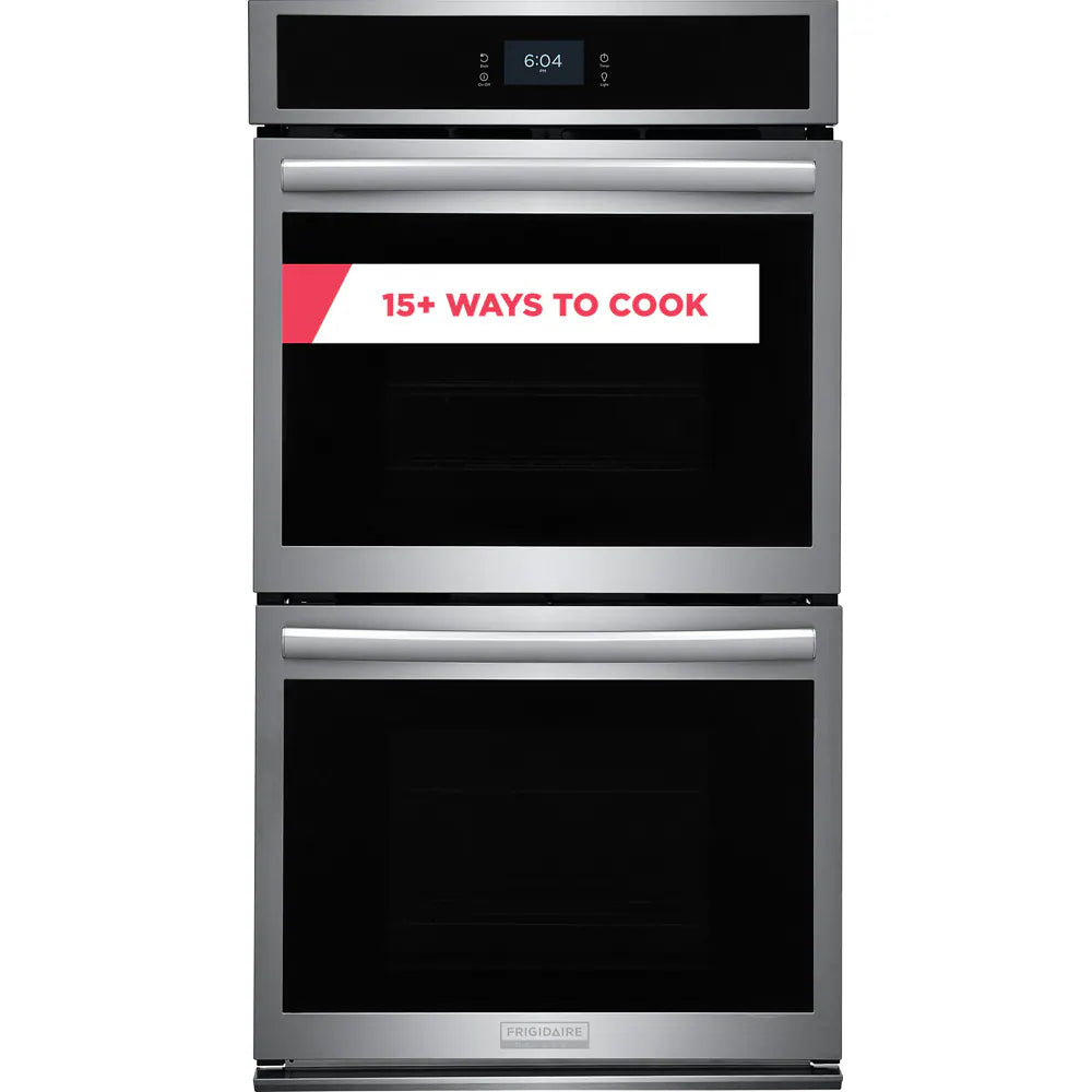 Gallery 27 Inch Double Electric Wall Oven with Air Fry Self + Steam Cleaning ( Fingerprint Resistant Stainless Steel )