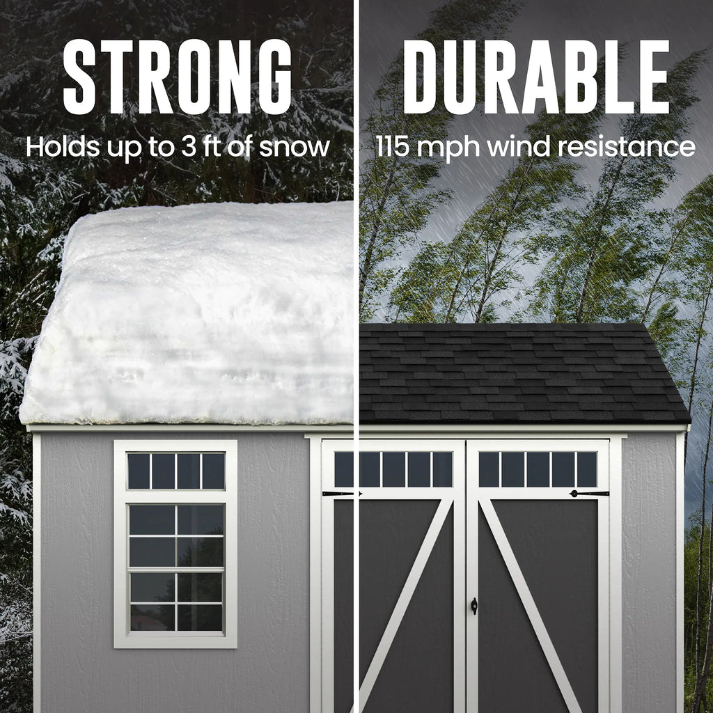 Coronado 12-Ft X 8-Ft Installed Wood Outdoor Storage Shed (Floor Included)