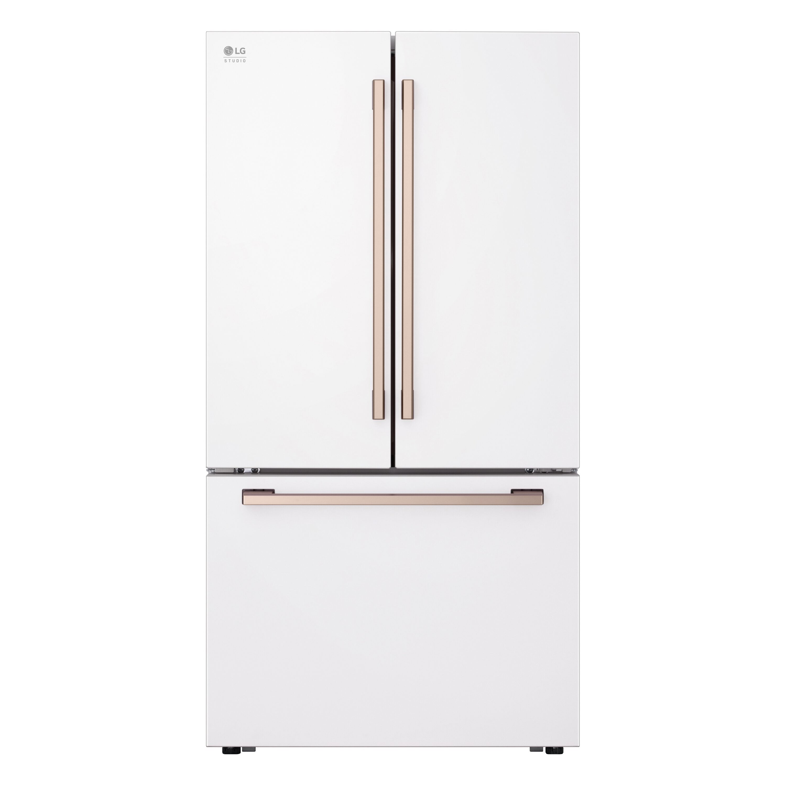 STUDIO Counter-Depth 26.5-Cu Ft 36-In Wide French Door Refrigerator with Ice Maker ( Essence White ) ENERGY STAR Certified